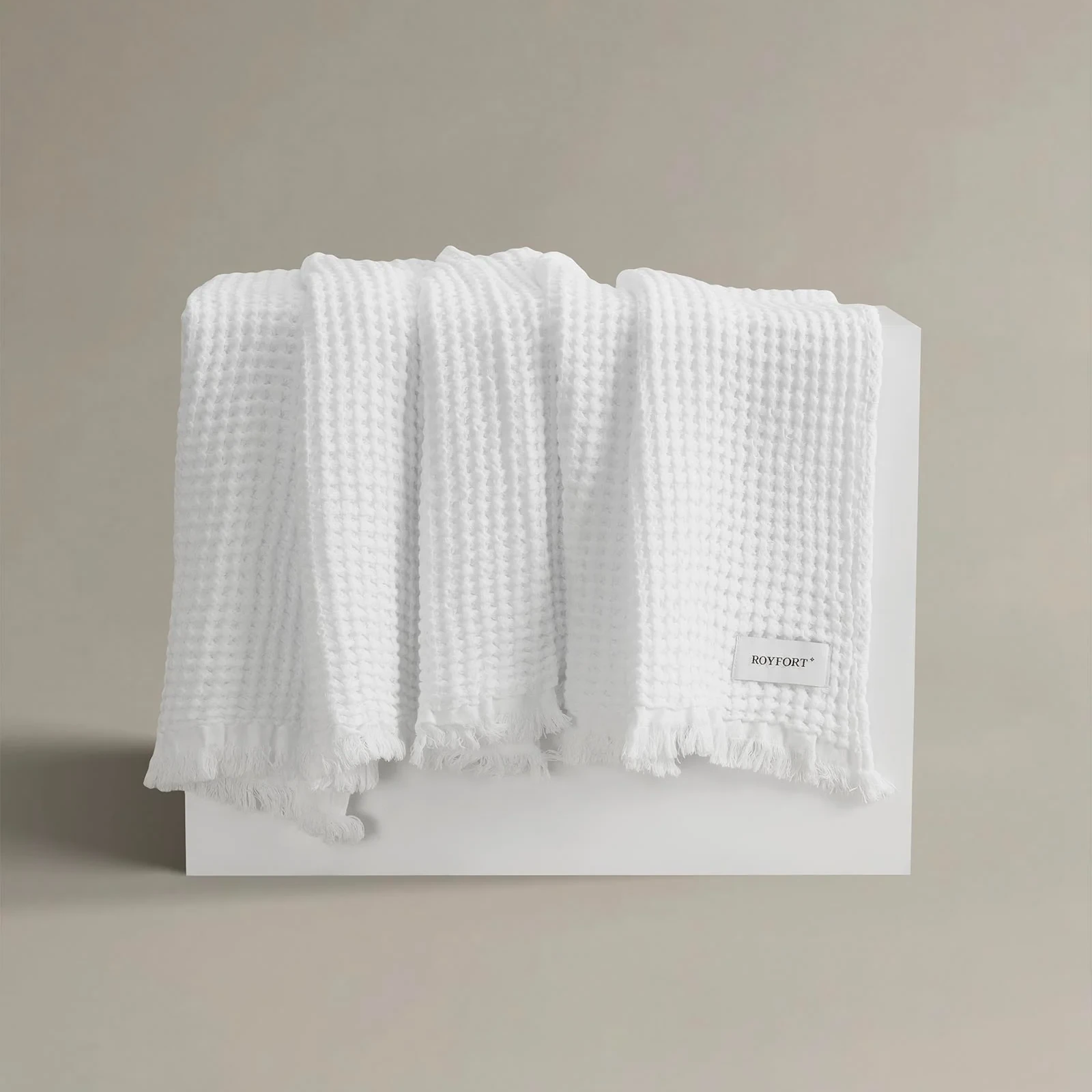 Royfort Throw WAFFLE White