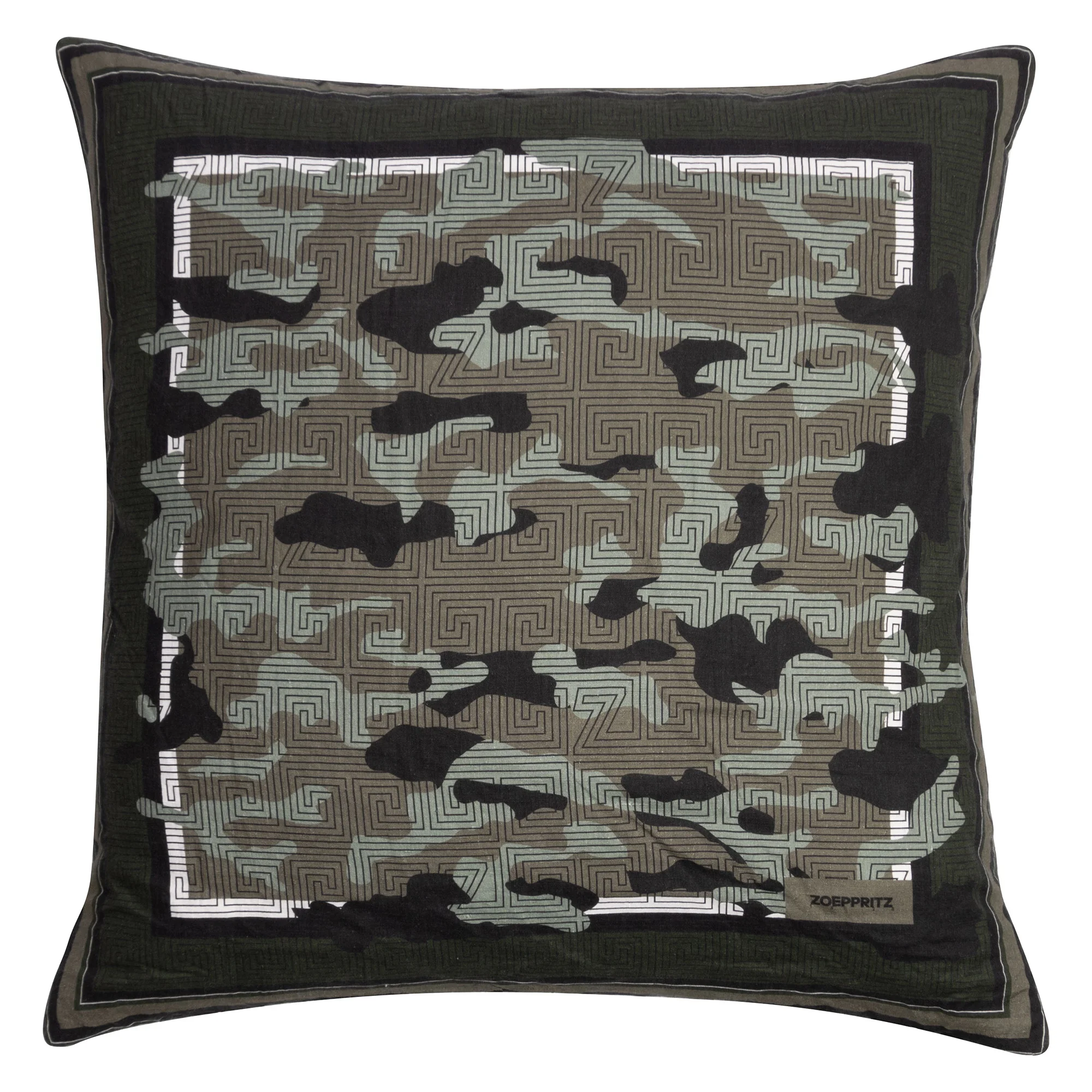 Zoeppritz Decorative Cushion STAY CAMOUFLAGE Linen Forest