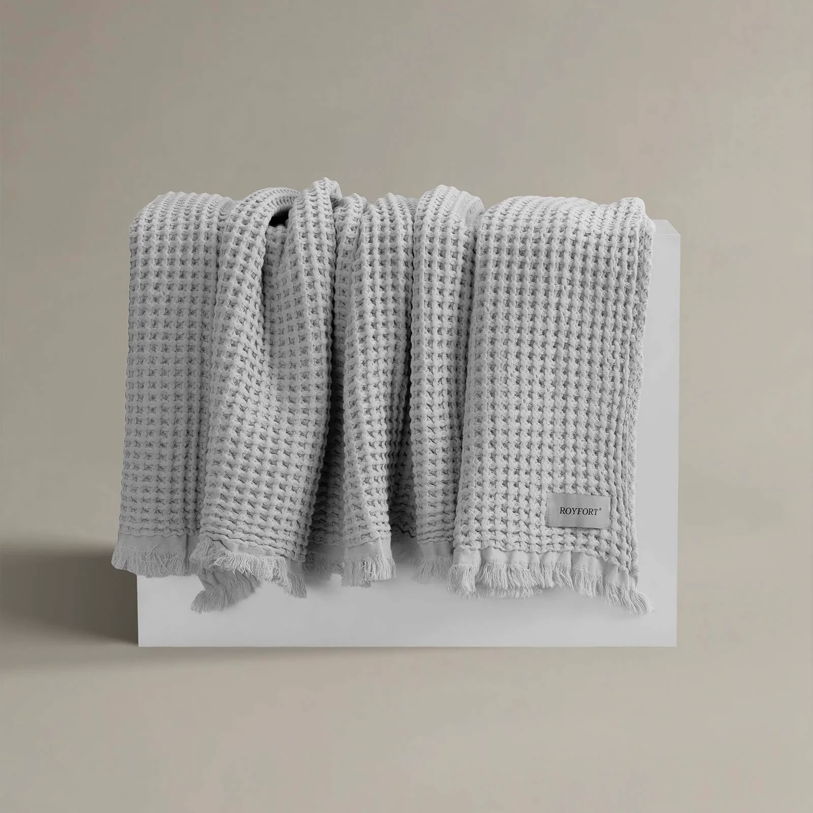 Royfort Throw WAFFLE Soft Grey
