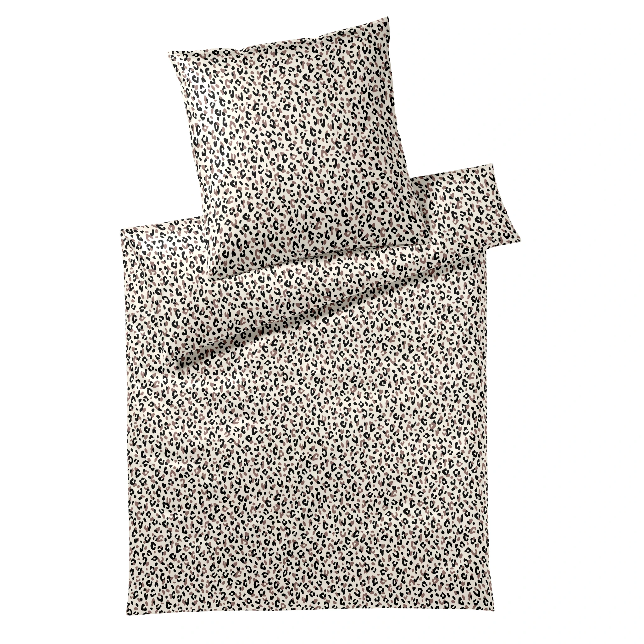 elegante Bettwäsche LEOLOOK Satin Schwarz-Sand