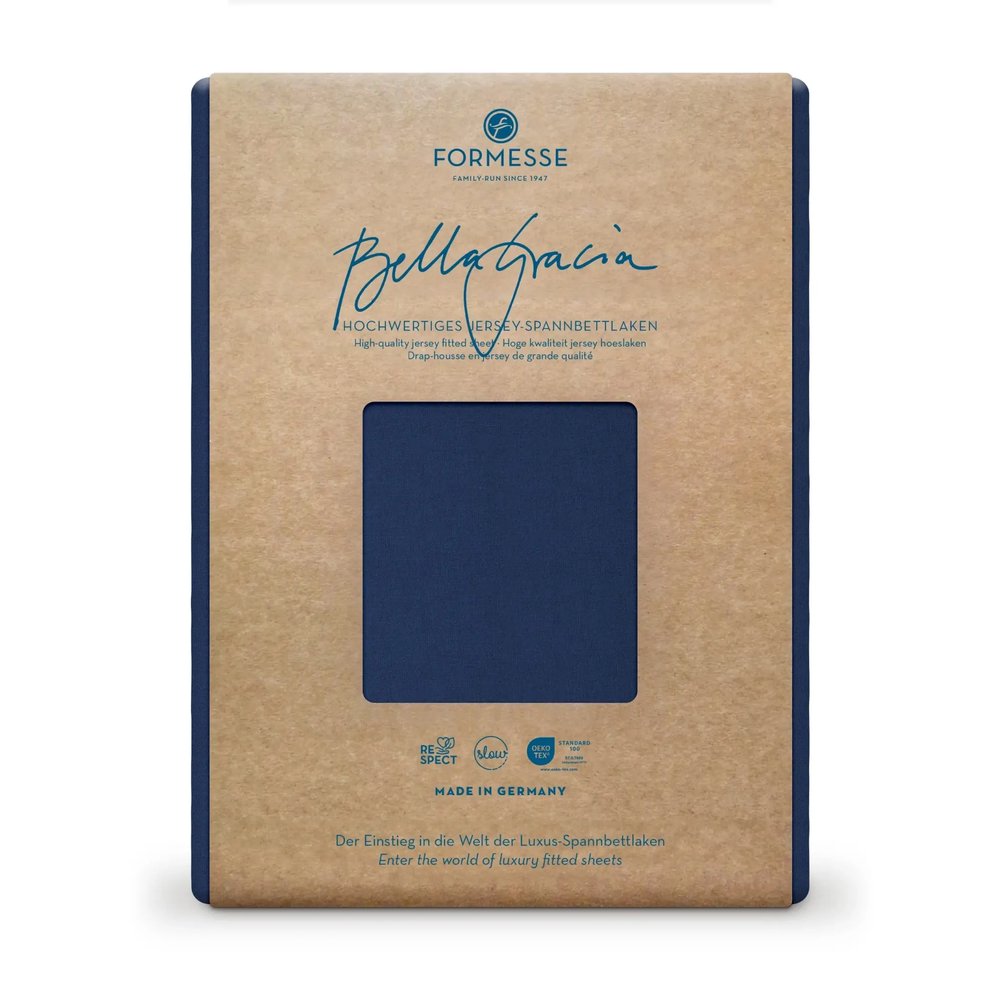 Formesse Spannbettlaken BELLA GRACIA Jersey Marine Produkt 2 Formesse Spannbettlaken BELLA GRACIA Jersey Marine 2