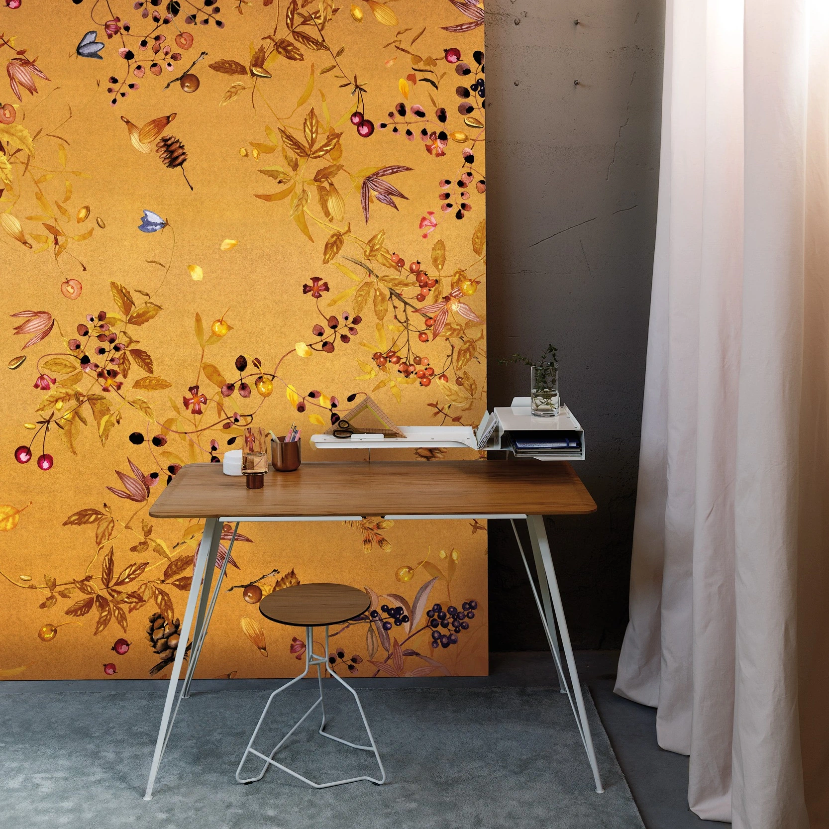 christian fischbacher tapete dorato gold 600105 503 ambiente