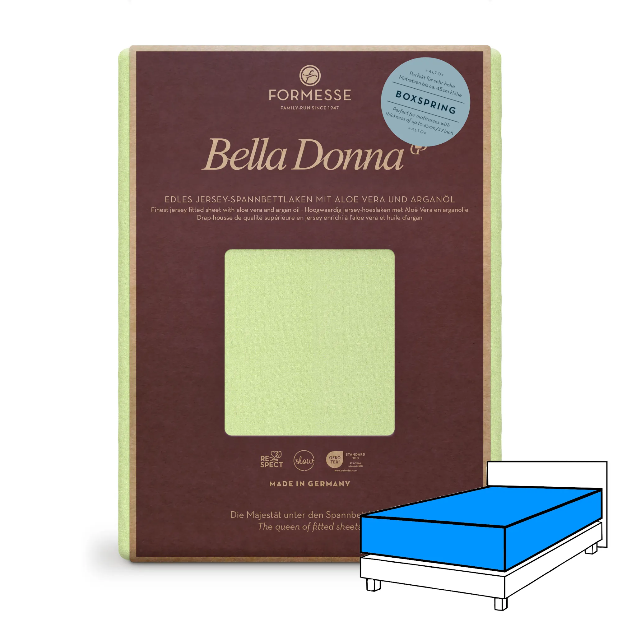 Bella Donna ALTO Boxspringbett Spannbettlaken Jersey Limette