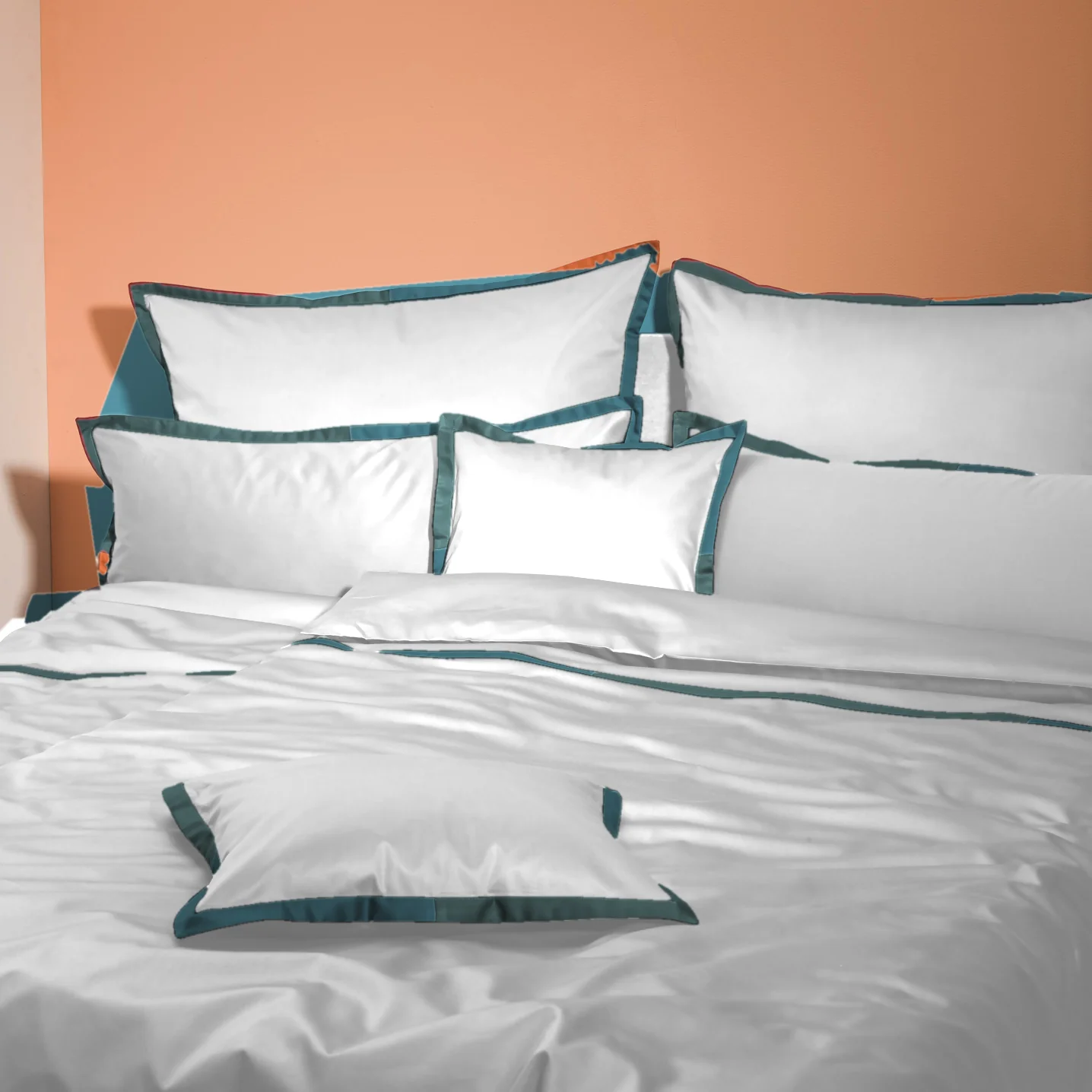 Graser Bettwäsche GELA Satin Mondstein-Verdigris-Atlantis