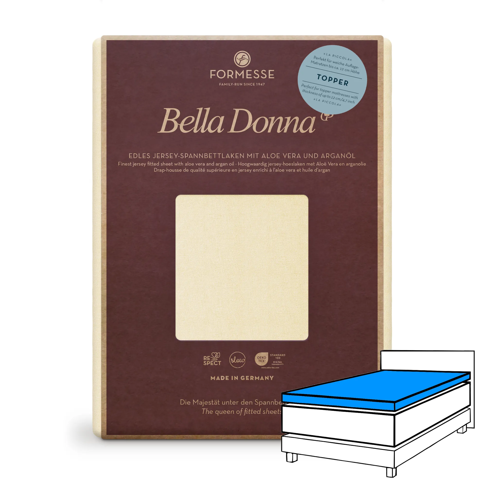 Bella Donna LA PICCOLA Topper Spannbettlaken Jersey Natur Produktbild Bella Donna LA PICCOLA Topper Spannbettlaken Jersey Natur