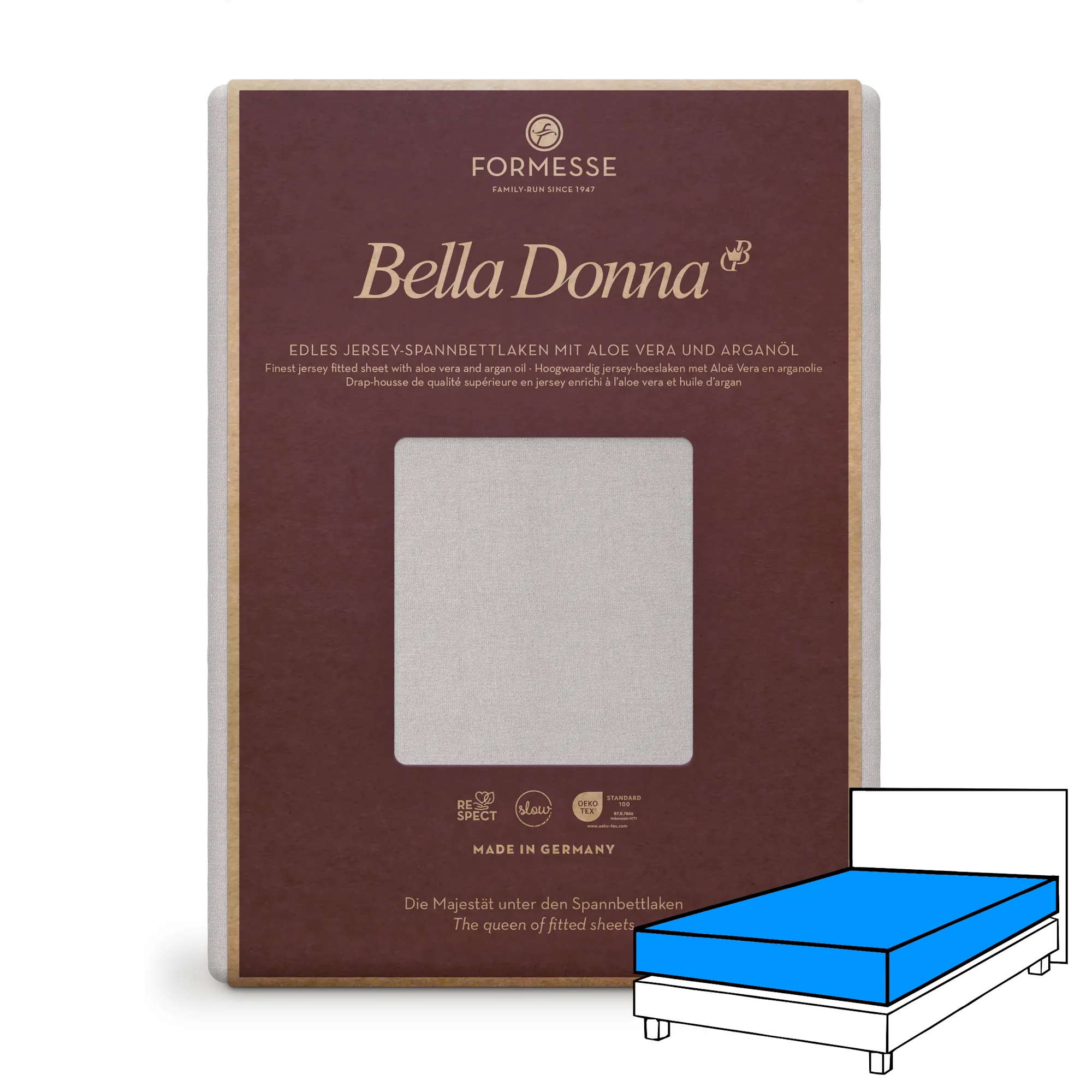 BELLA DONNA Spannbettlaken Jersey Nebelgrau 1