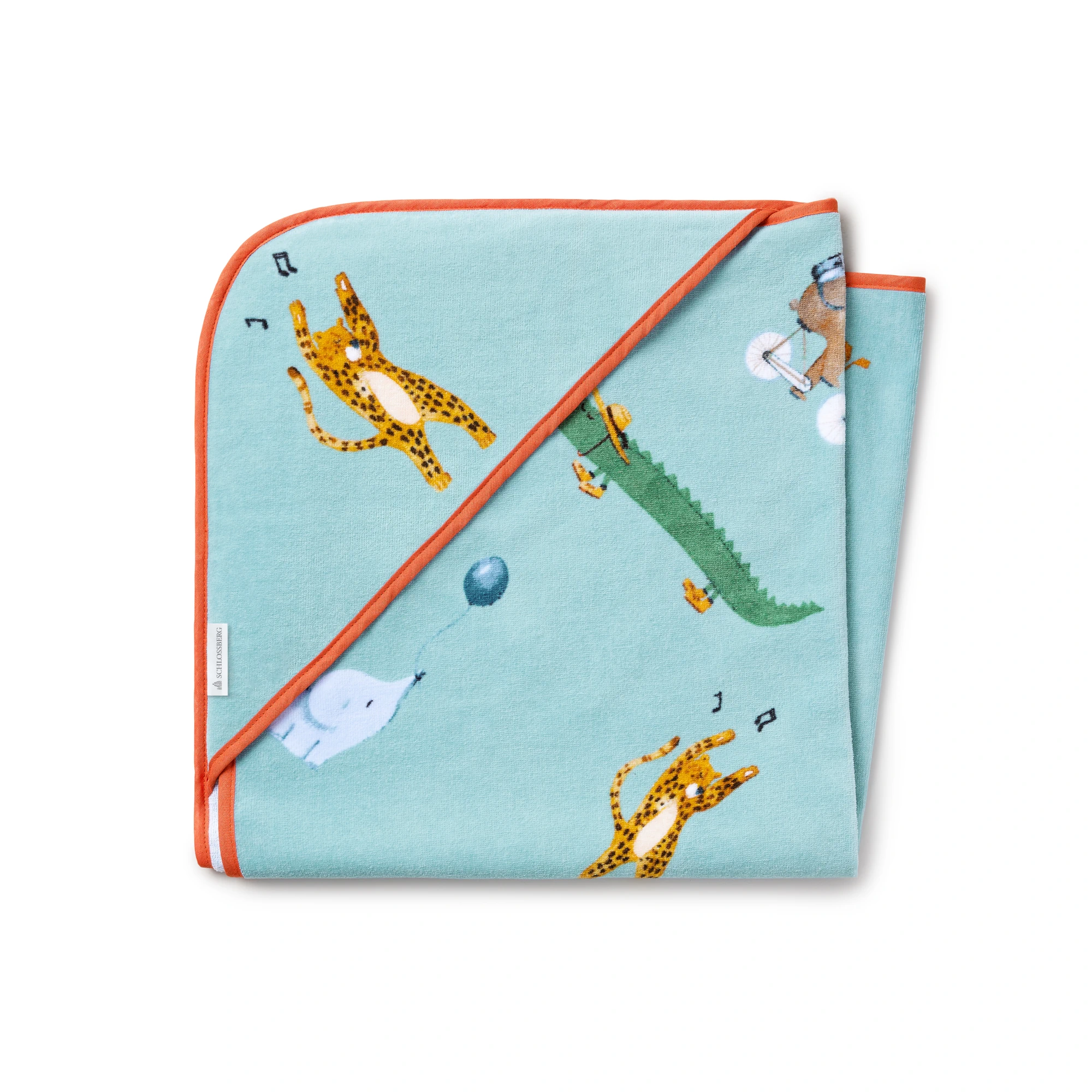 schlossberg kinderkapuzentuch party leo vert 3