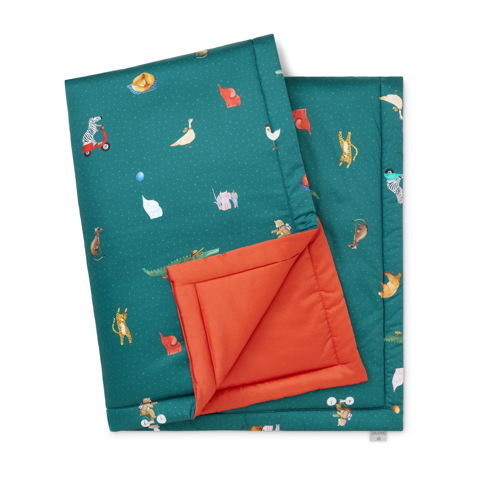 Schlossberg Krabbeldecke PARTY LEO Petrol-Cayenne