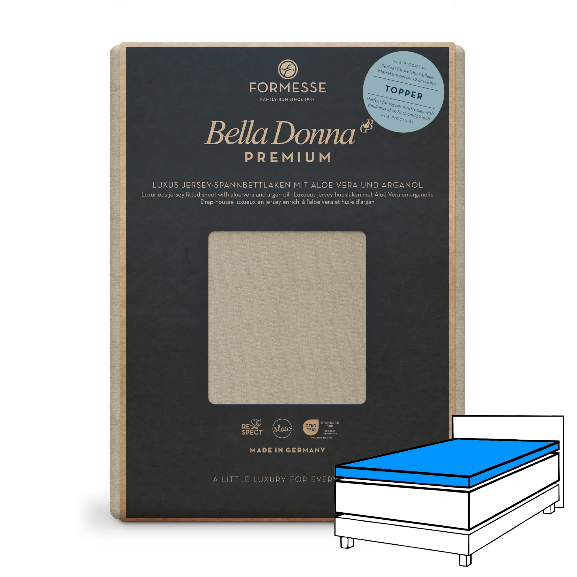 Bella Donna PREMIUM LA PICCOLA Spannbettlaken Jersey Champignon