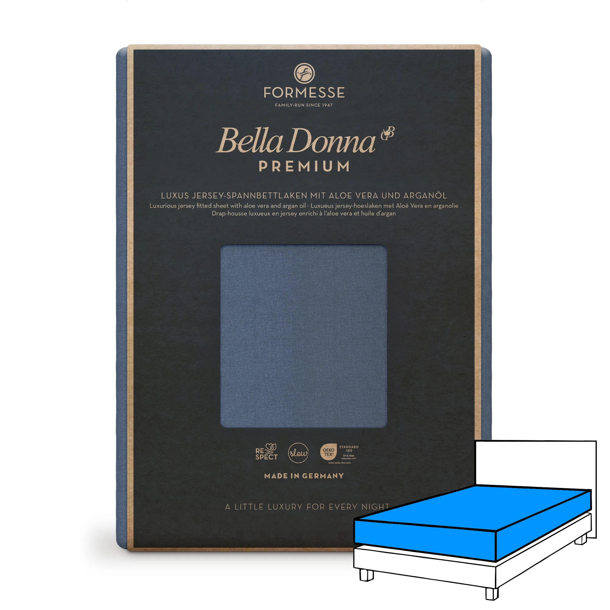 BELLA DONNA PREMIUM Spannbettlaken Jersey Blaugrau 1