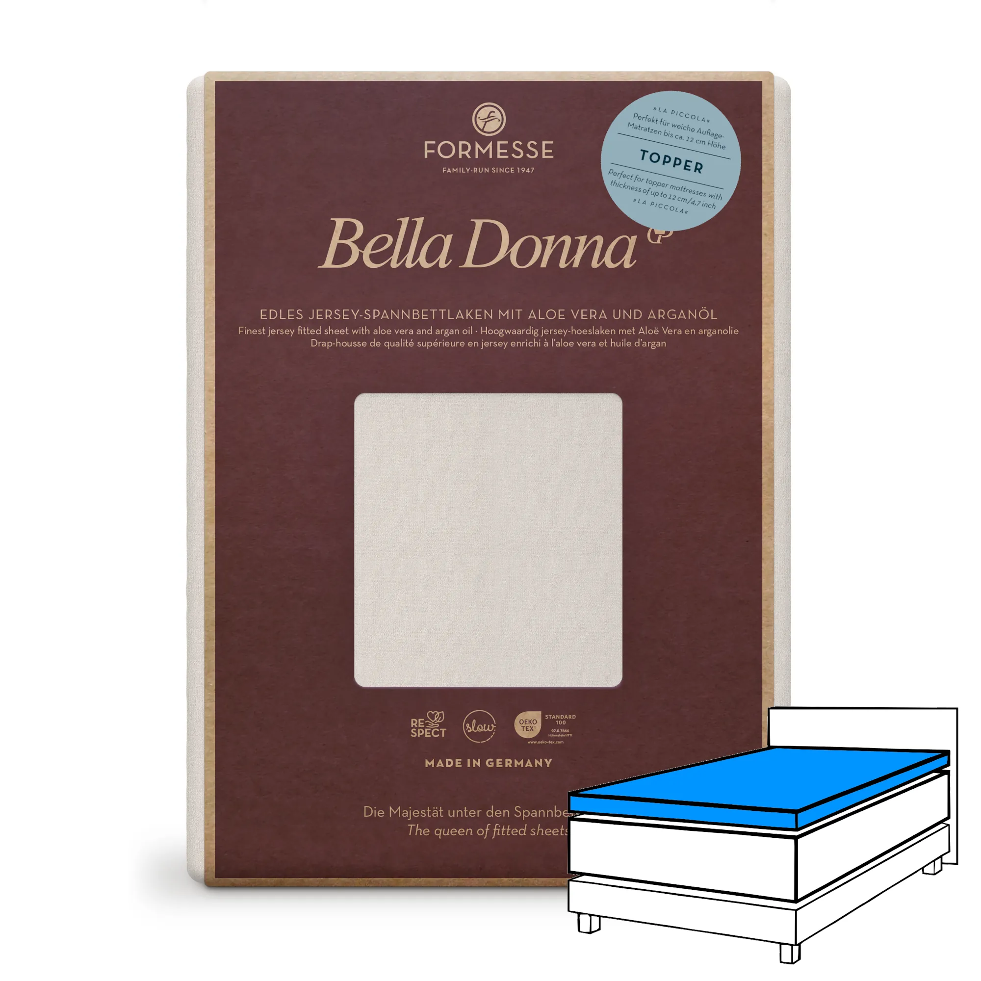 Bella Donna LA PICCOLA Topper Spannbettlaken Jersey Silber