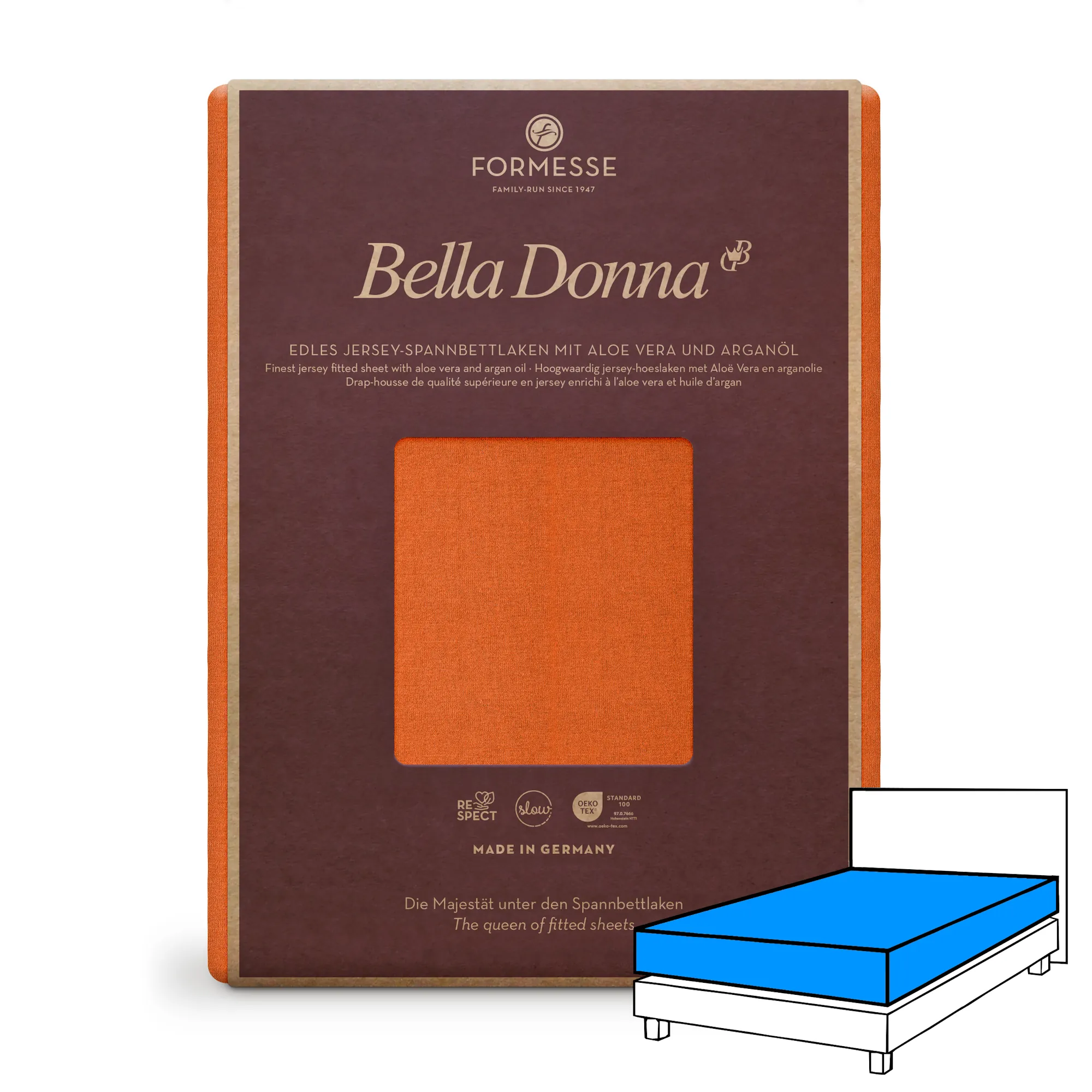 BELLA DONNA Spannbettlaken Jersey Kurkuma 1