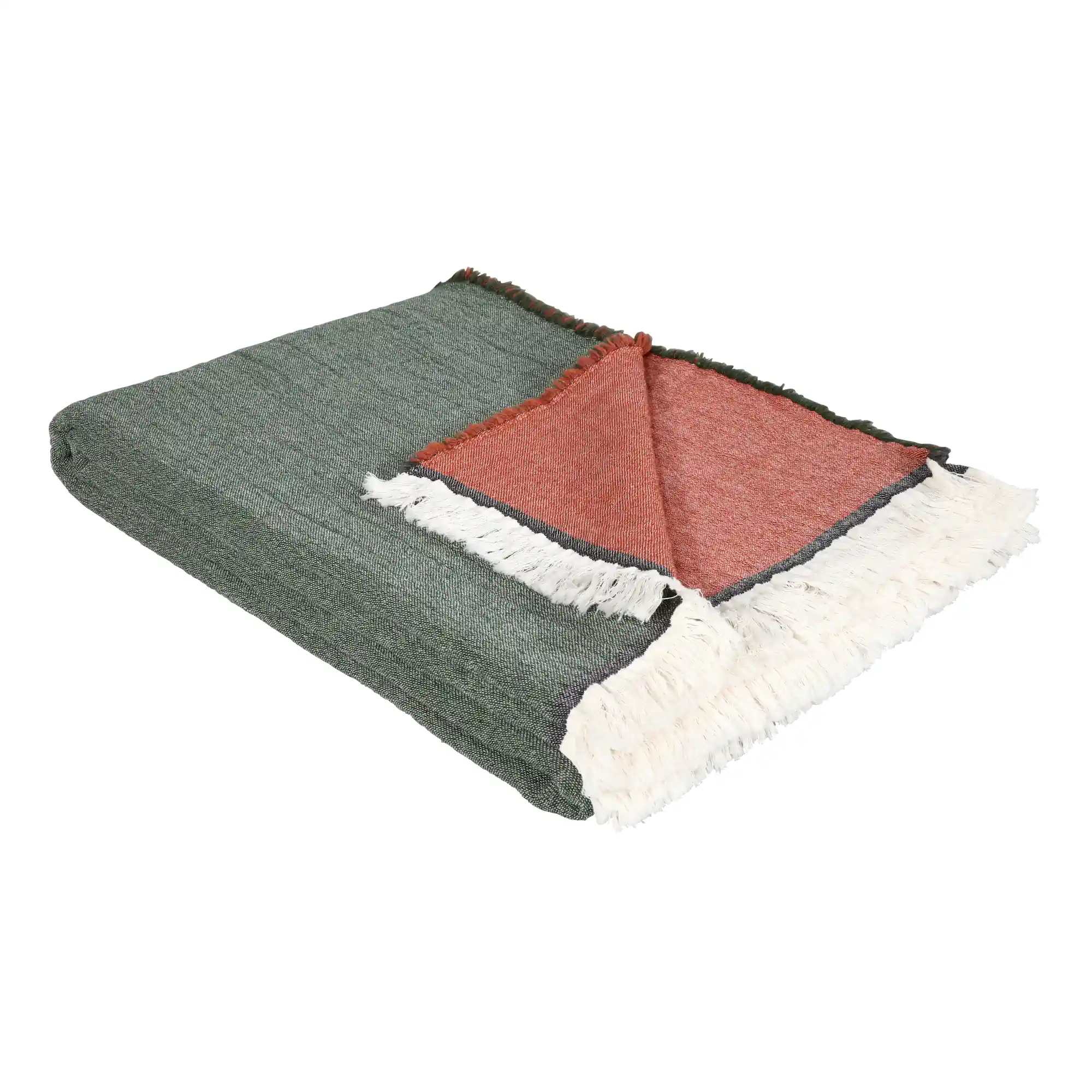 Eskimo Throw LILY Wool Green-Terracotta product picture Eskimo Throw LILY Wool Green-Terracotta