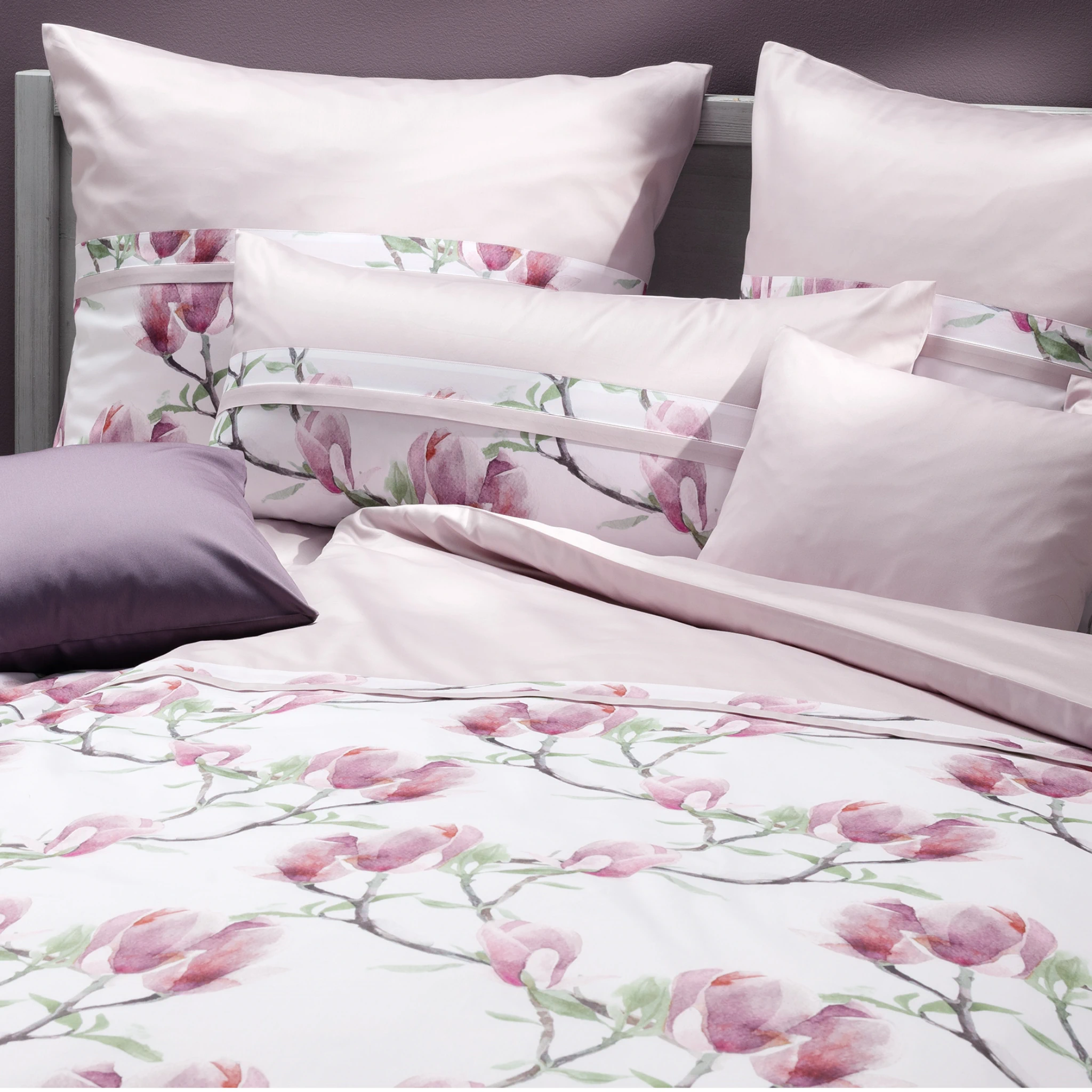 Graser Bettwäsche GARDONE Feinsatin Weiß-Mauve Produkt 1 Graser Bettwäsche GARDONE Feinsatin Weiß-Mauve 1