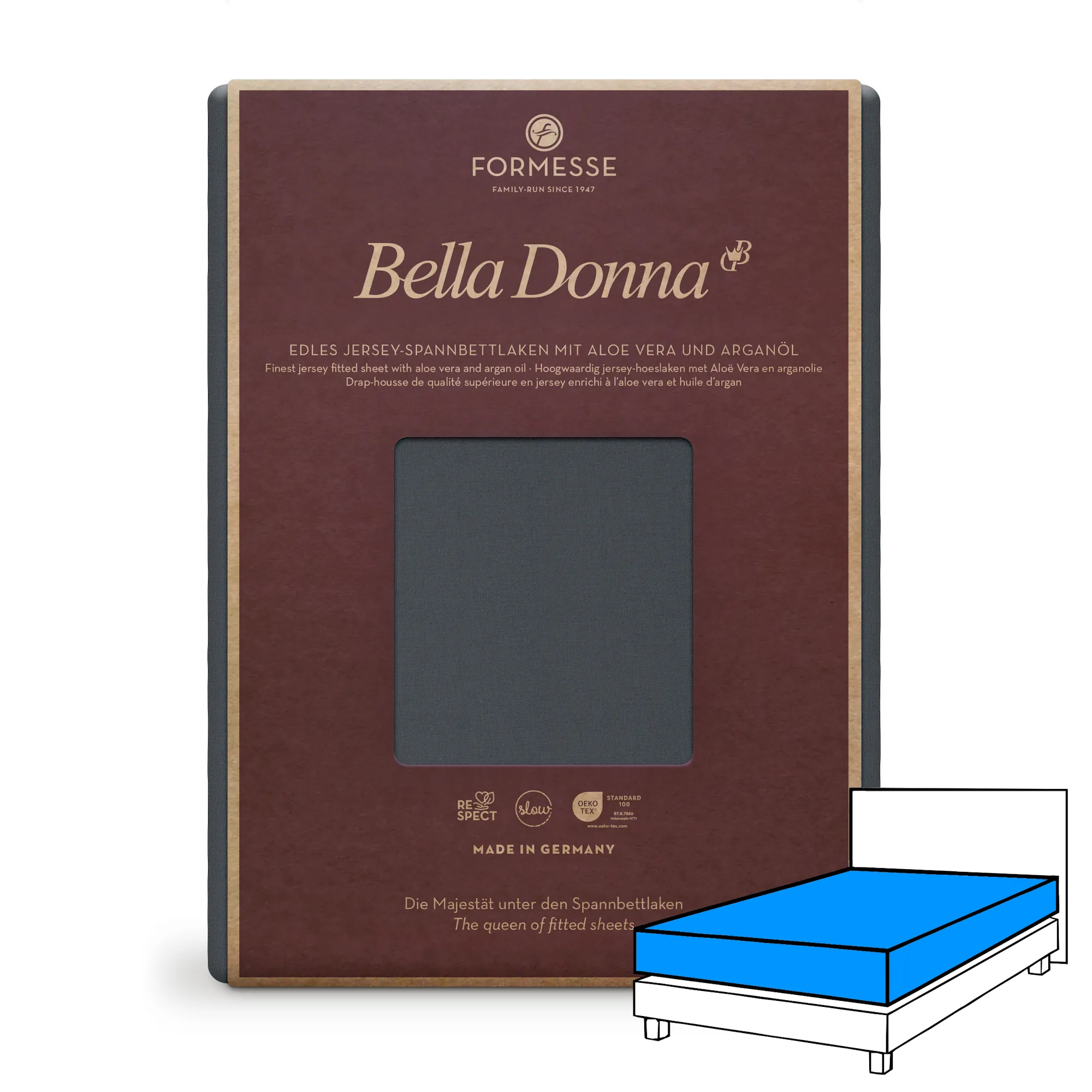 BELLA DONNA Spannbettlaken Jersey Blaugrau 1