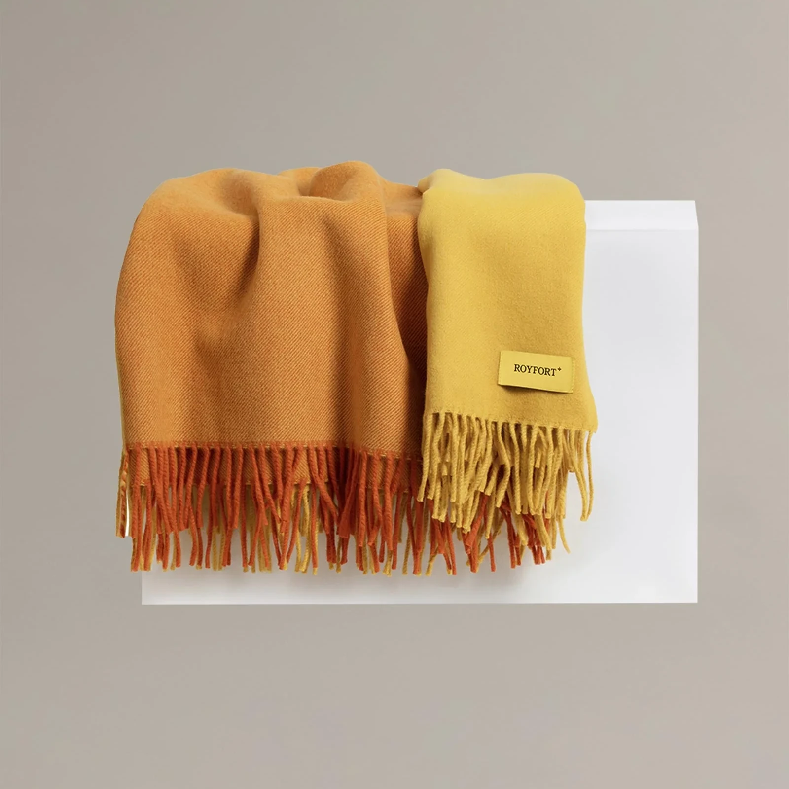 Royfort Throw WOOL-CASHMERE Deep Yellow product picture Royfort Throw WOOL-CASHMERE Deep Yellow