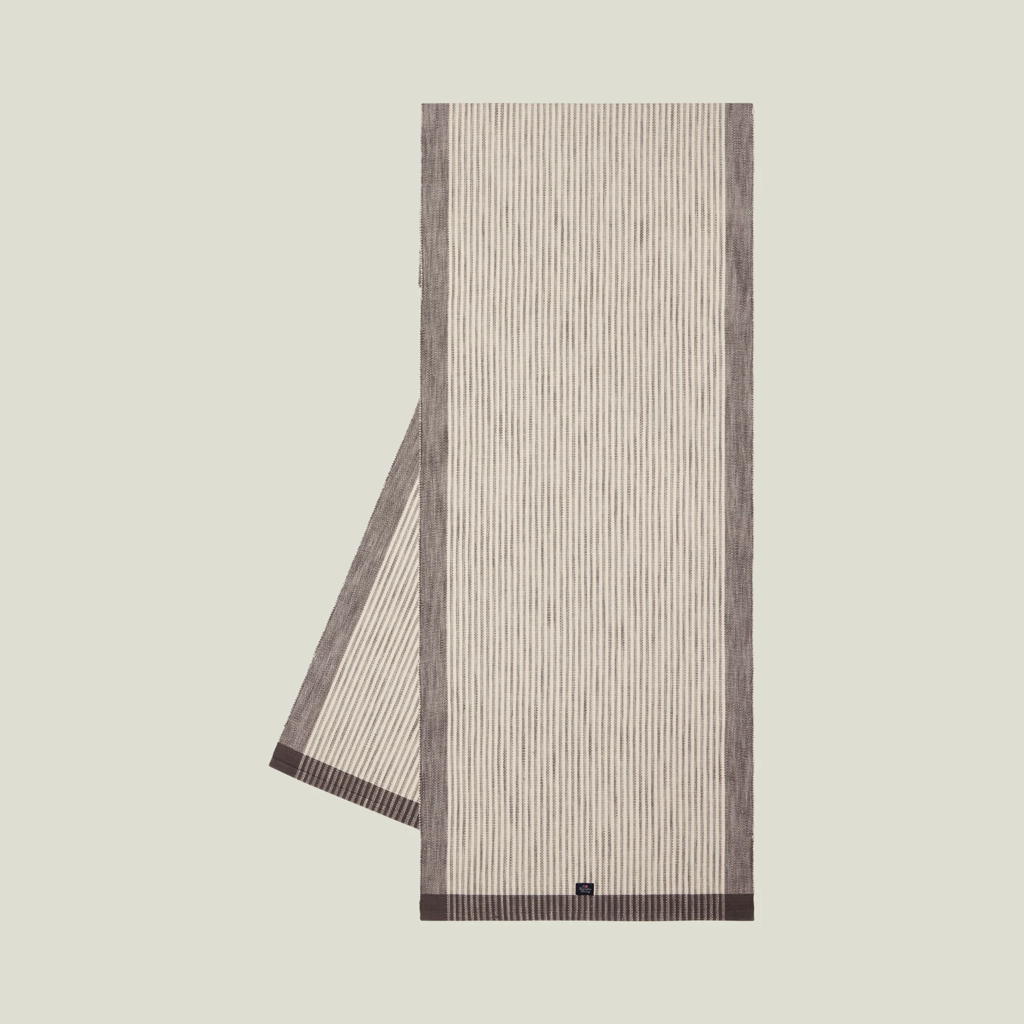 Lexington Tischwäsche STRIPED RIB Bio-Baumwolle Dunkelgrau-Weiß