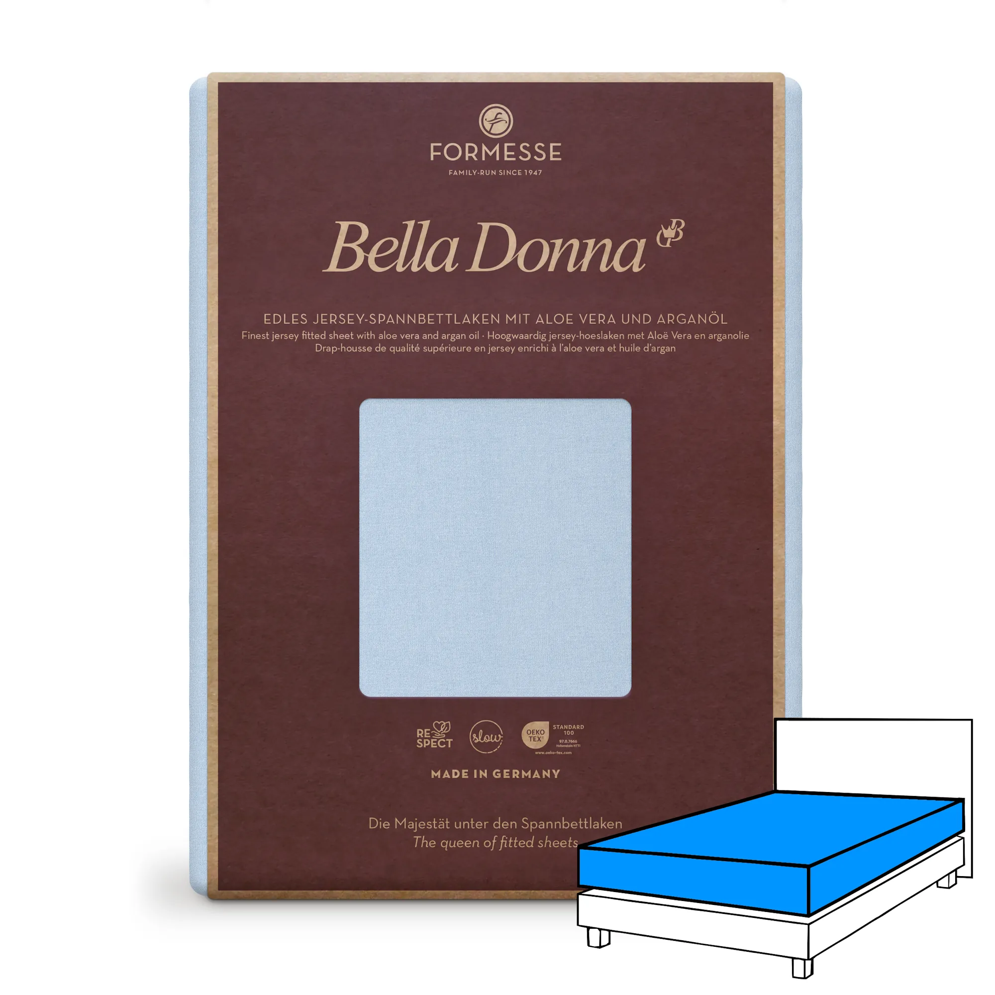 BELLA DONNA Spannbettlaken Jersey Himmelblau Produktbild 1 BELLA DONNA Spannbettlaken Jersey Himmelblau 1