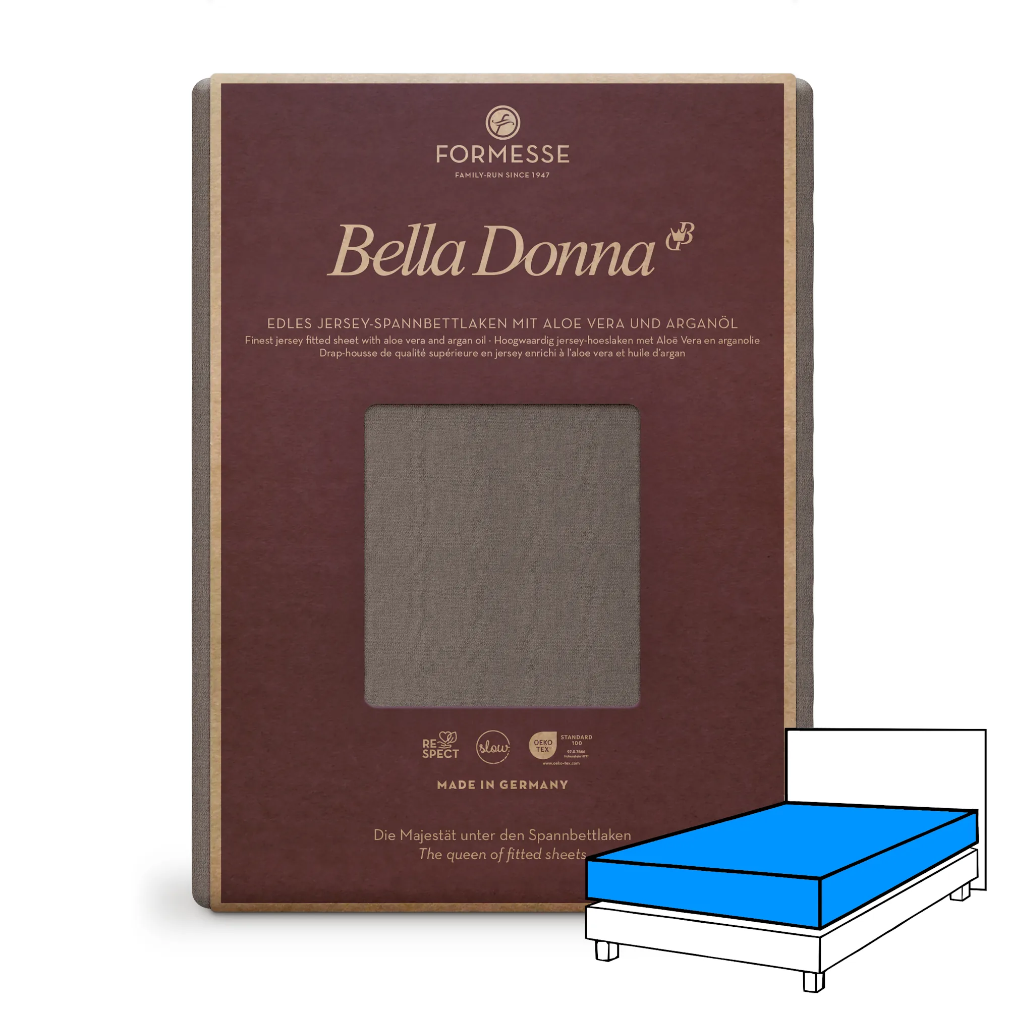 BELLA DONNA Spannbettlaken Jersey Trüffel 1