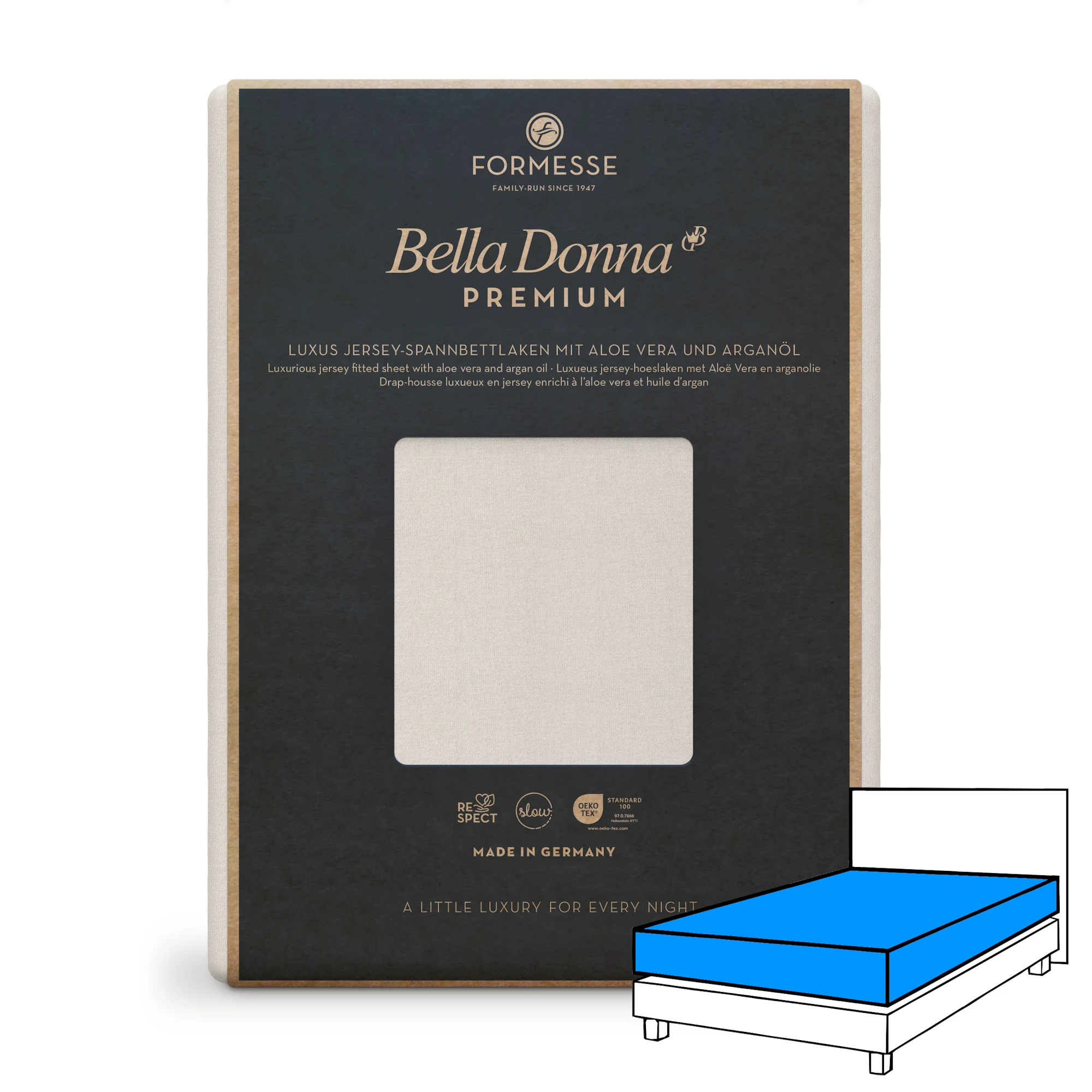 BELLA DONNA PREMIUM Spannbettlaken Jersey Silber 1