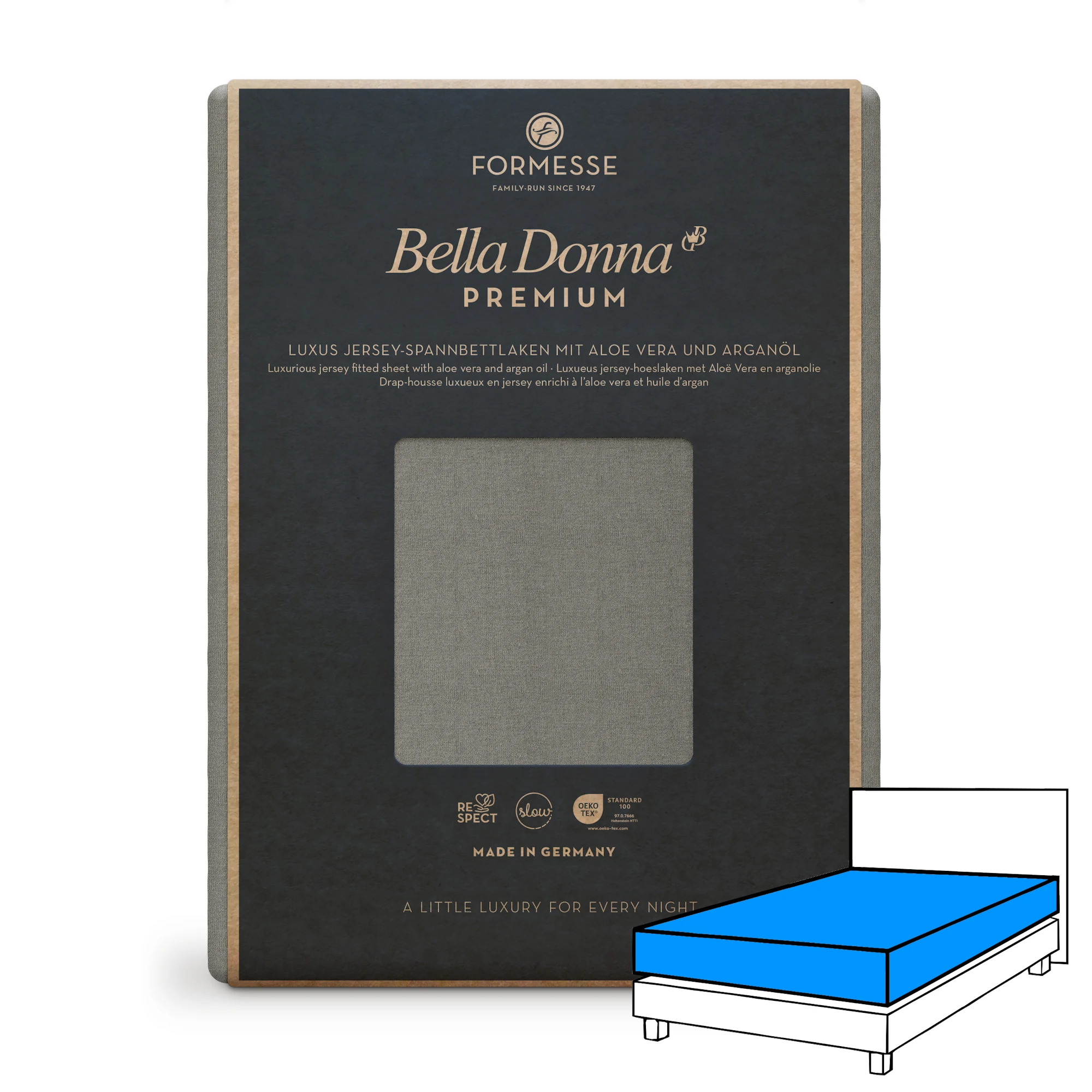 BELLA DONNA PREMIUM Spannbettlaken Jersey Platin Produktbild 1 BELLA DONNA PREMIUM Spannbettlaken Jersey Platin 1