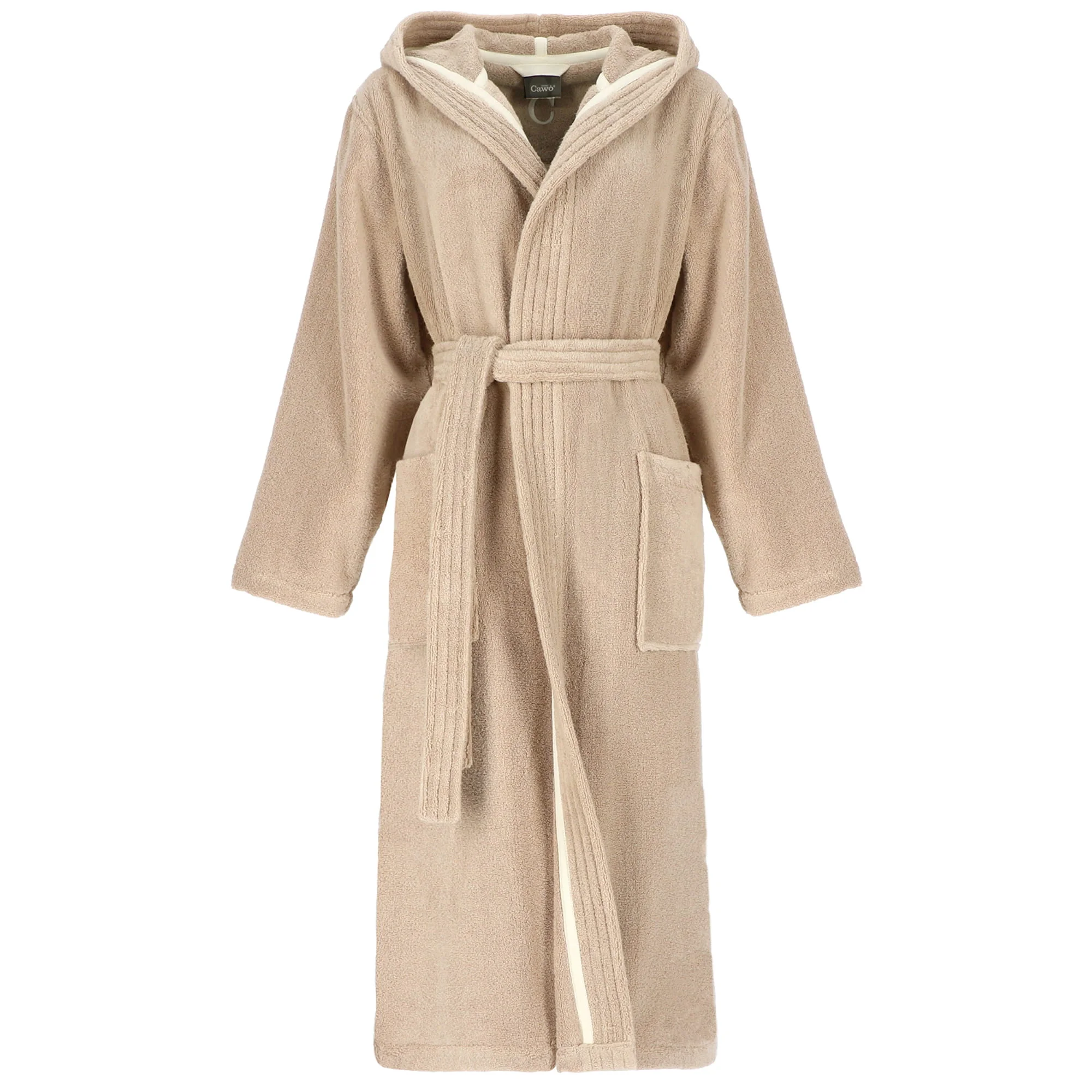 Cawö Bademantel Damen Kapuze THE LUXURY 852 Sand Produkt Cawö Bademantel Damen Kapuze THE LUXURY 852 Sand