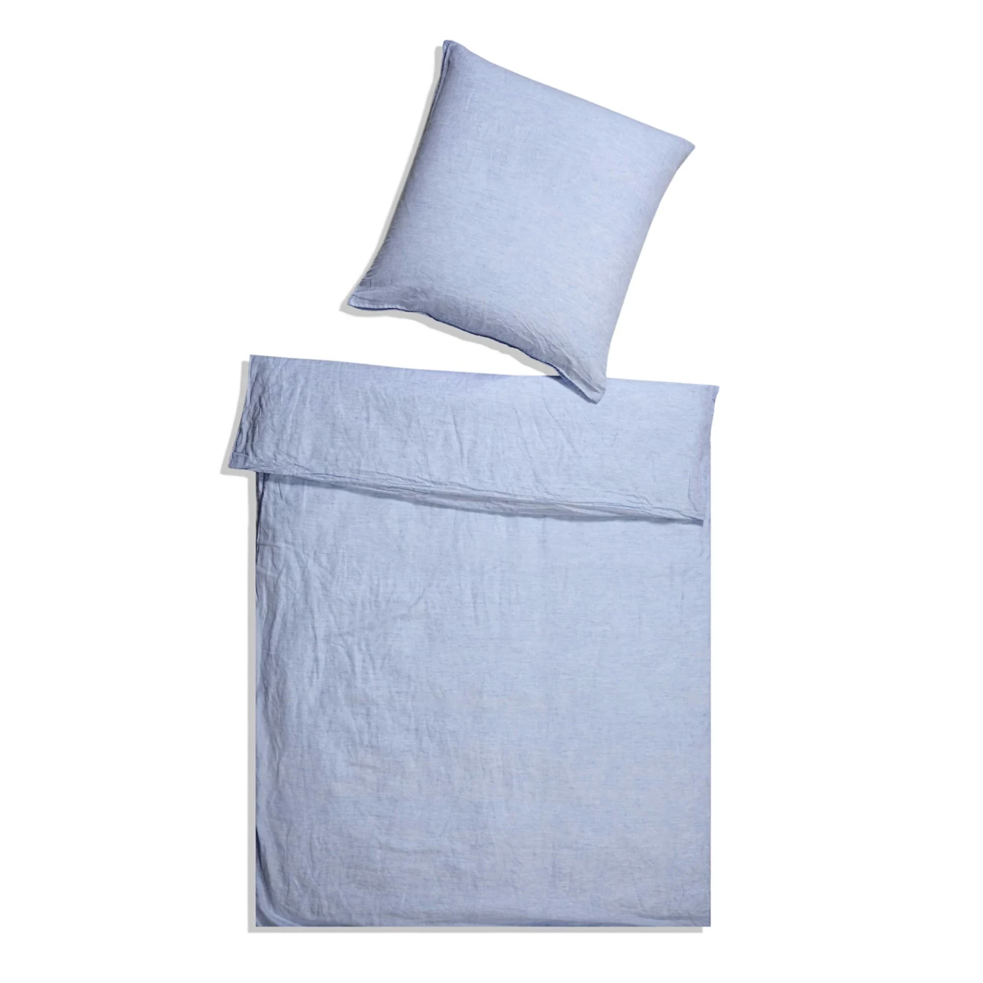 elegante Kinderbettwäsche BREEZEE Halbleinen Hellblau