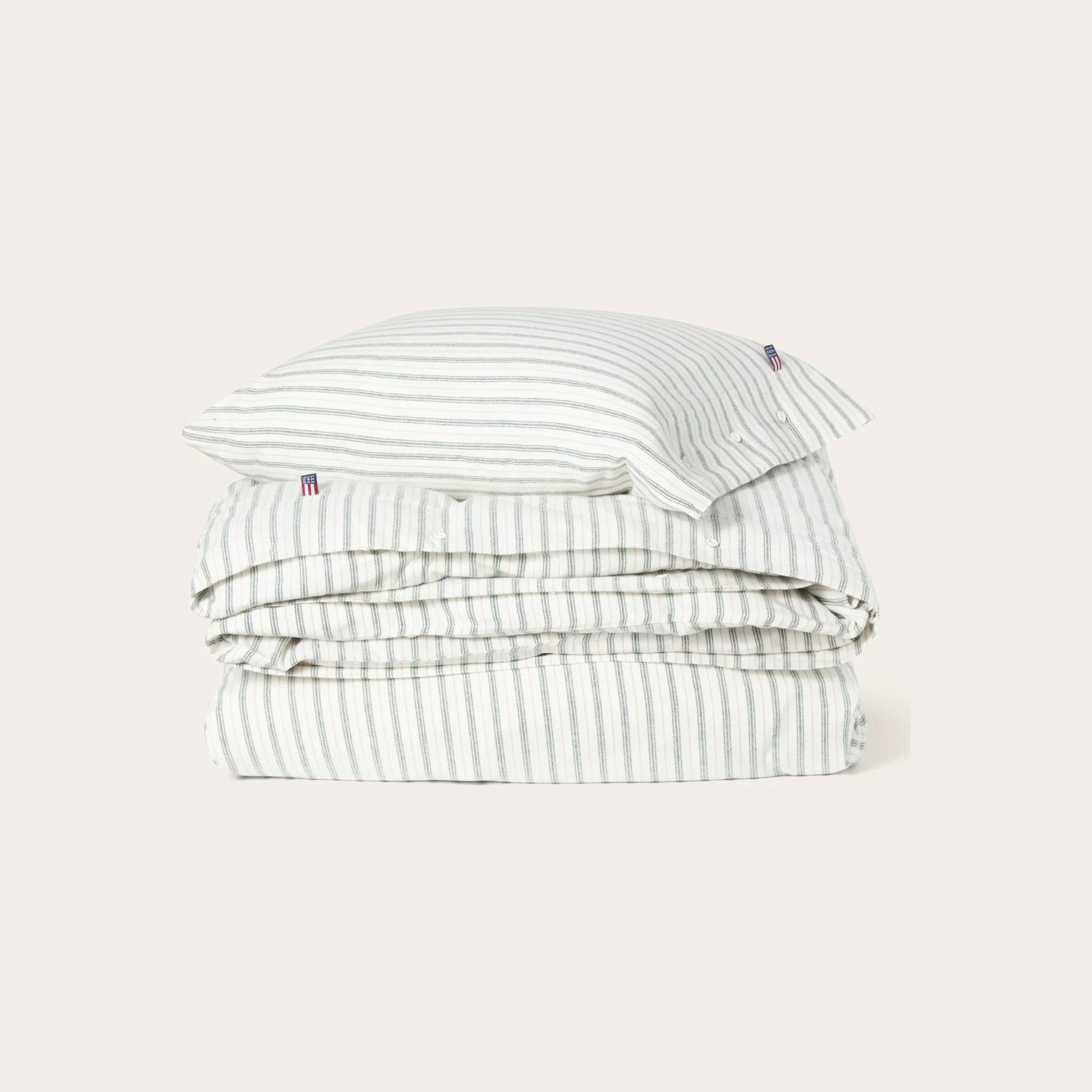 Lexington Bettwäsche STRIPED Flanell Weiß-Grün