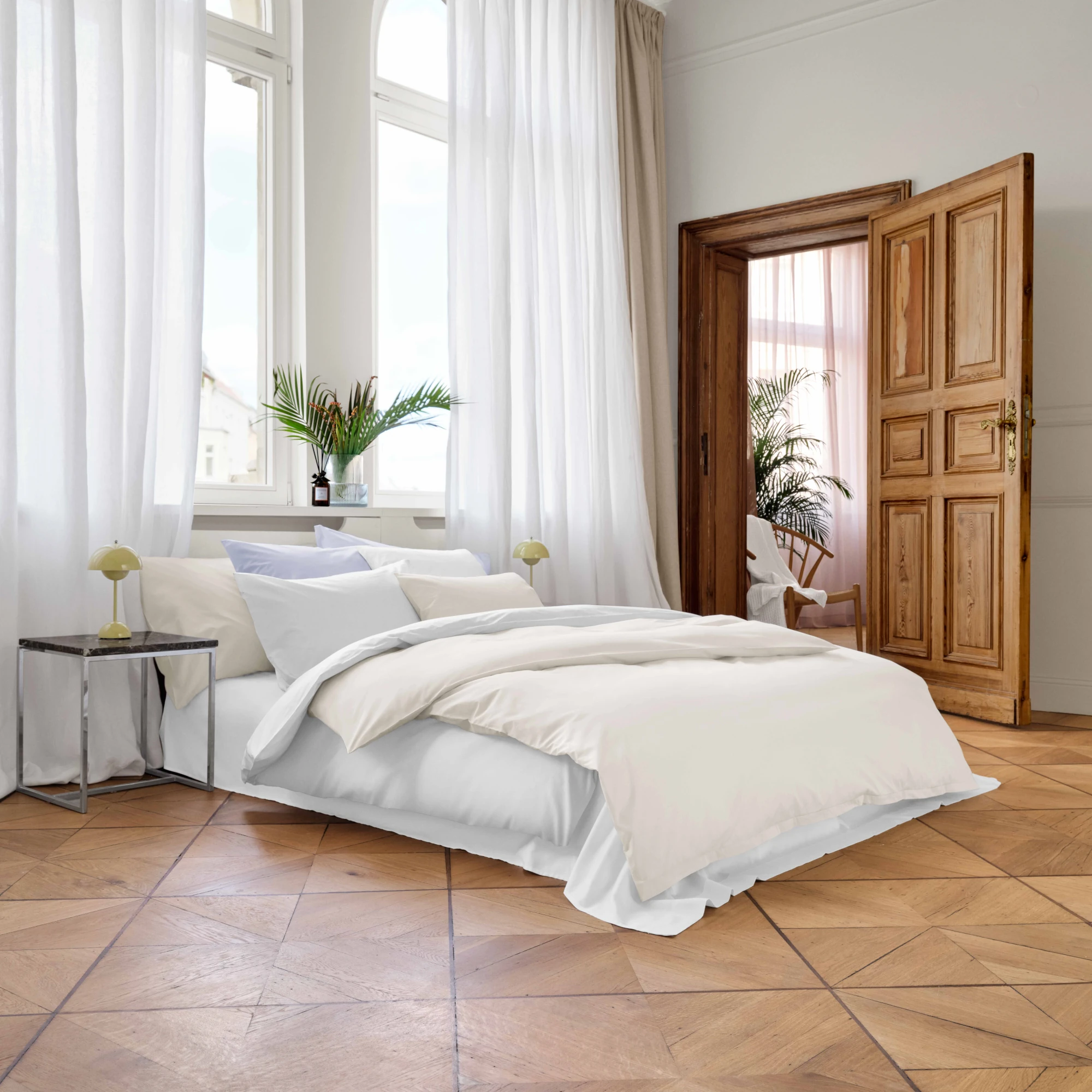 schlossberg bettwaesche samos popeline gris ambiente produktbild schlossberg bettwaesche samos popeline gris ambiente