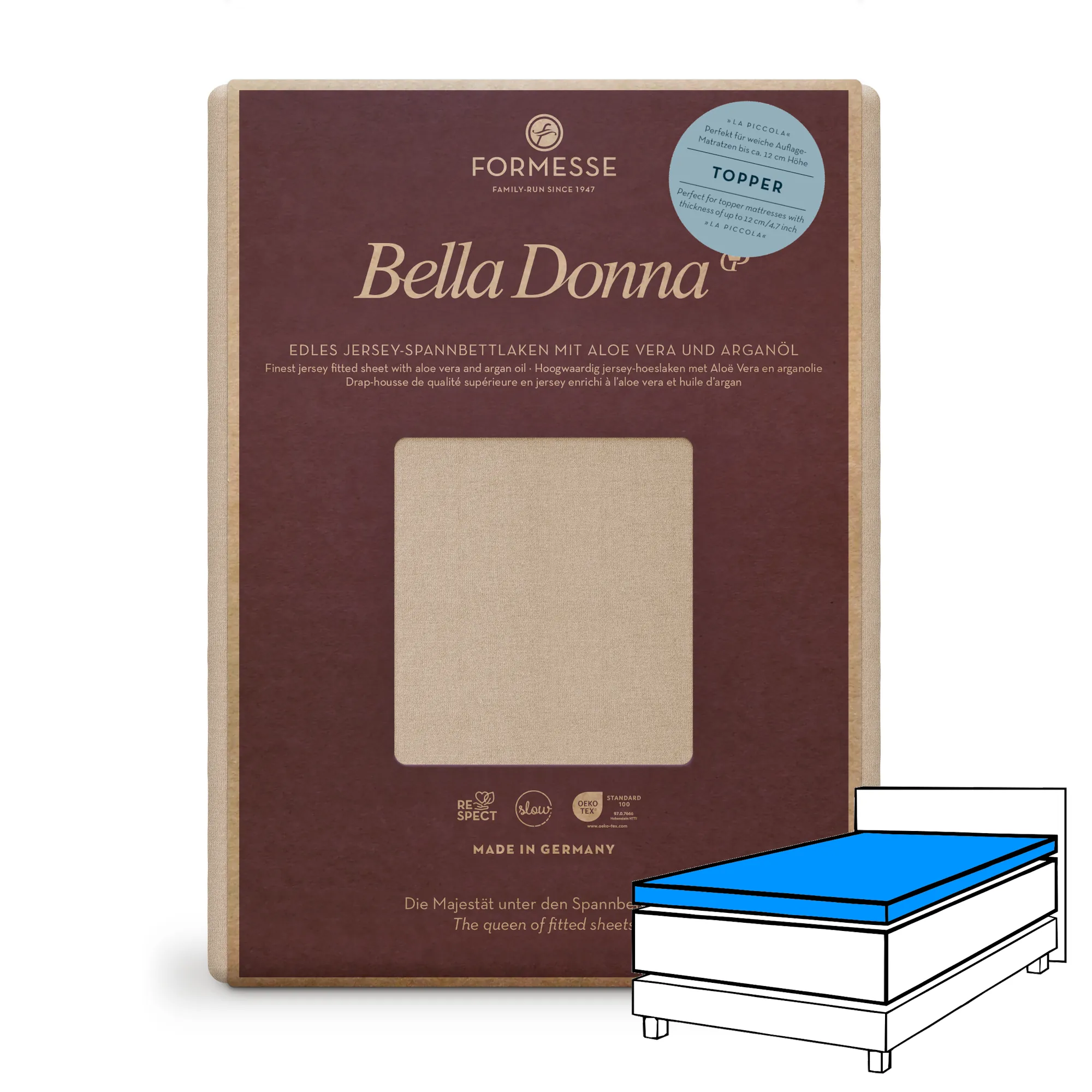 Bella Donna LA PICCOLA Topper Spannbettlaken Jersey Champignon