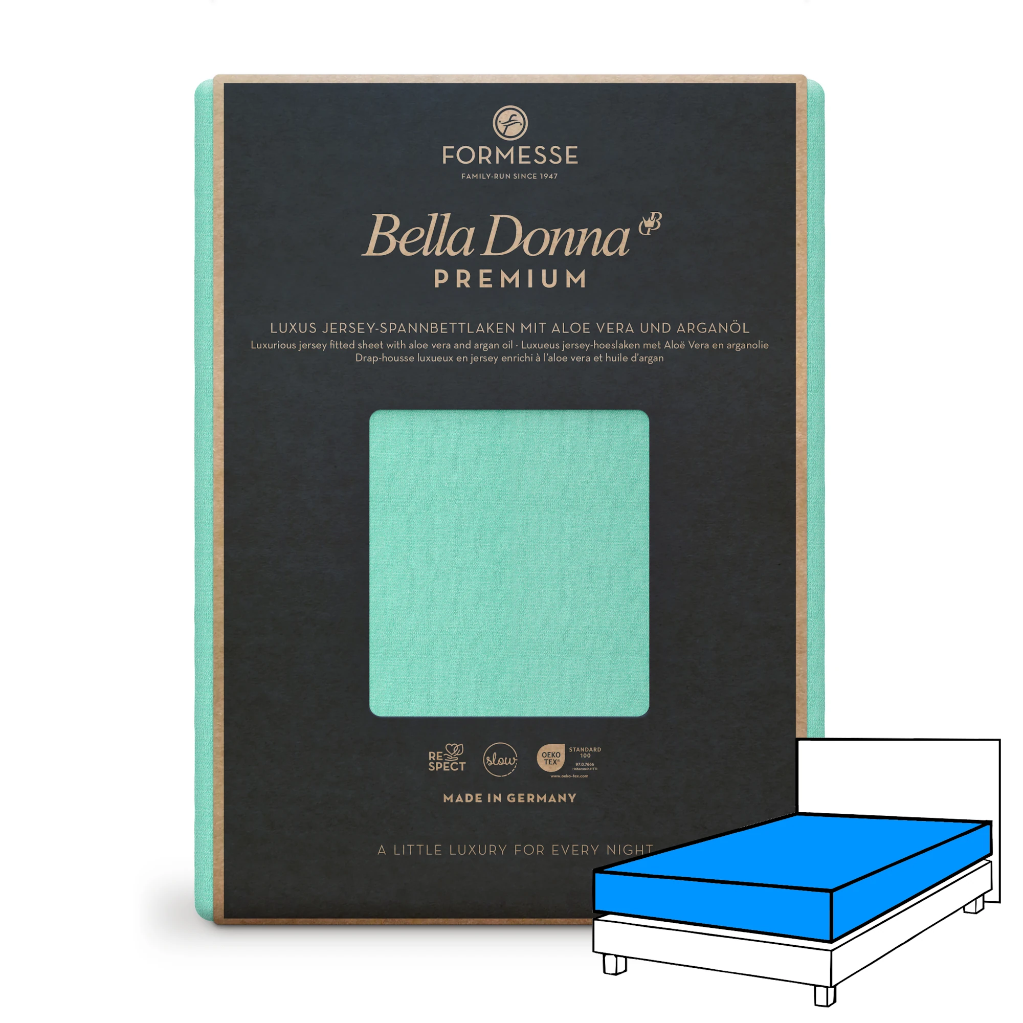 BELLA DONNA PREMIUM Spannbettlaken Jersey Mint Produktbild 1 BELLA DONNA PREMIUM Spannbettlaken Jersey Mint 1