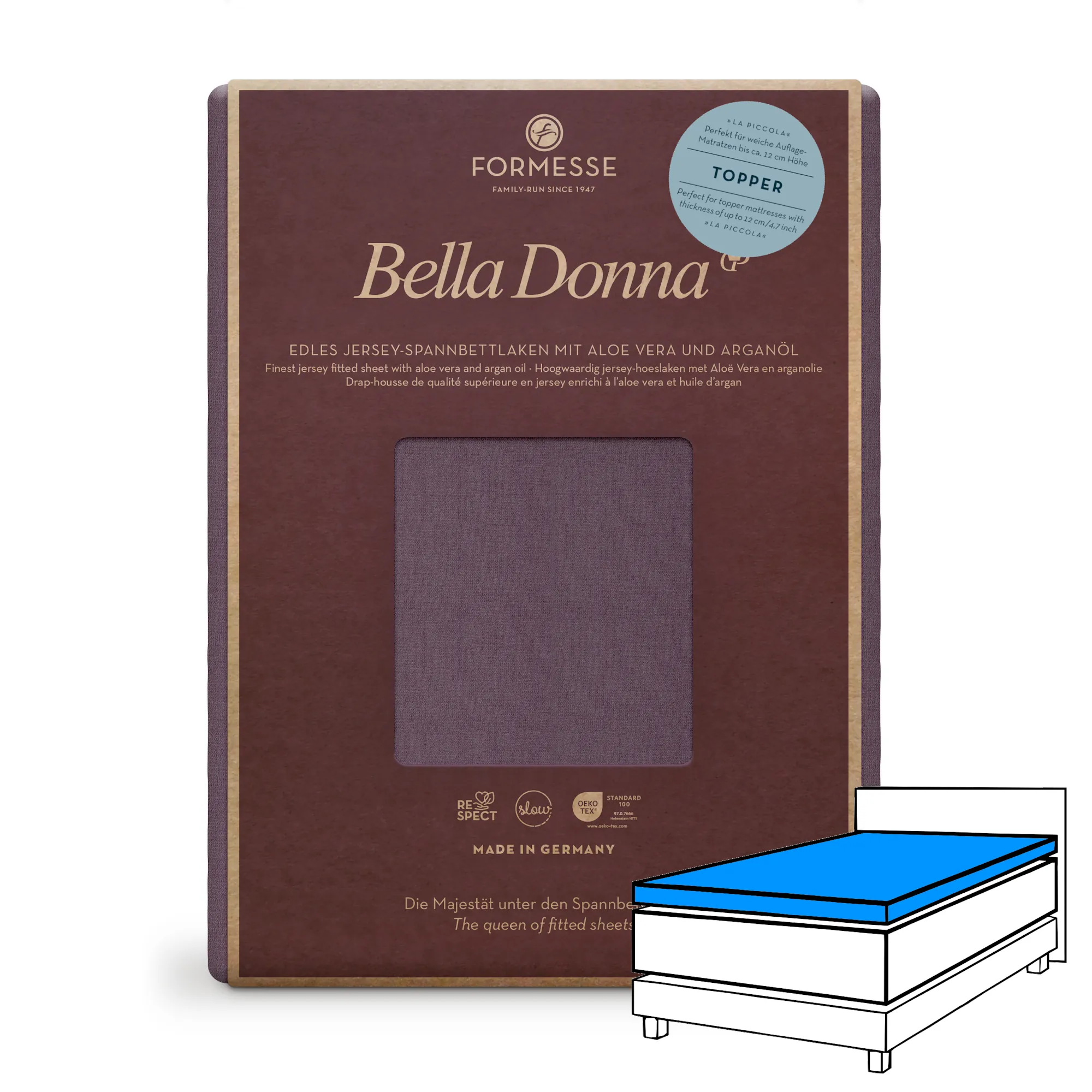 Bella Donna LA PICCOLA Topper Spannbettlaken Jersey Violett