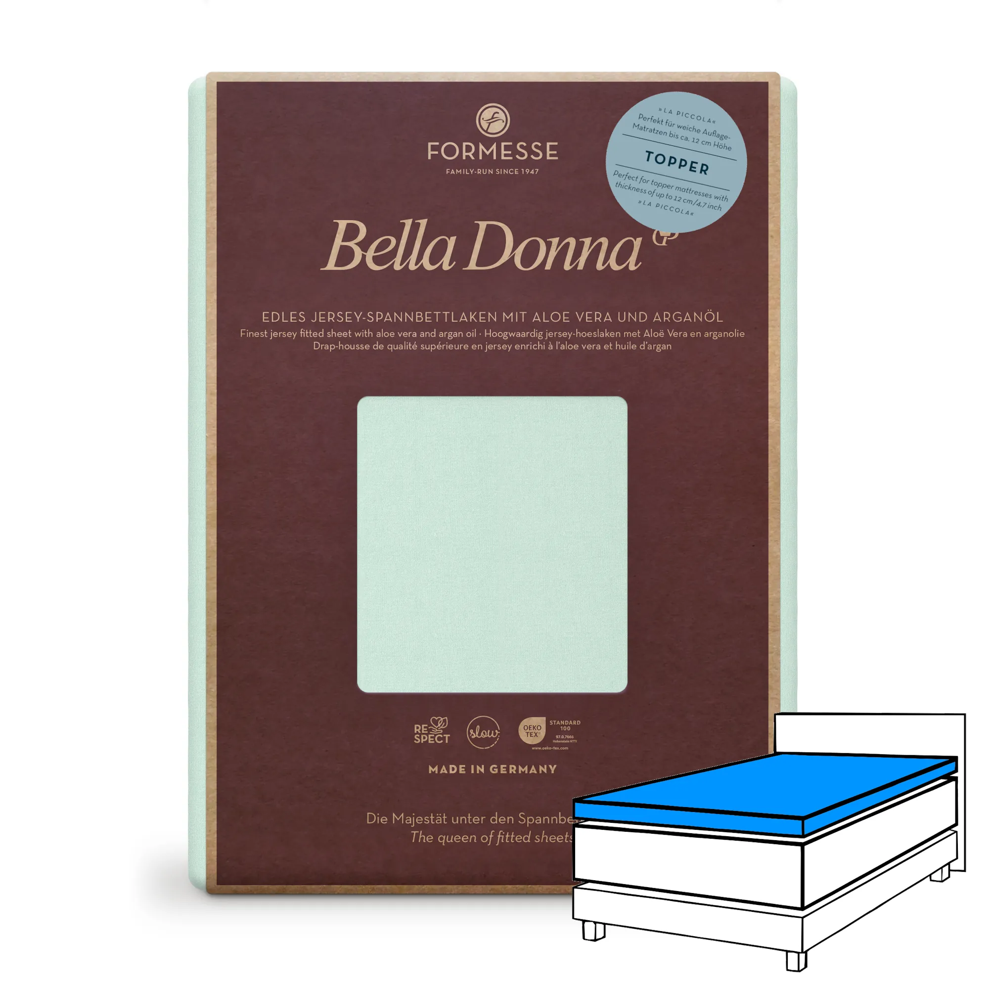 Bella Donna LA PICCOLA Topper Spannbettlaken Jersey Pastellgrün