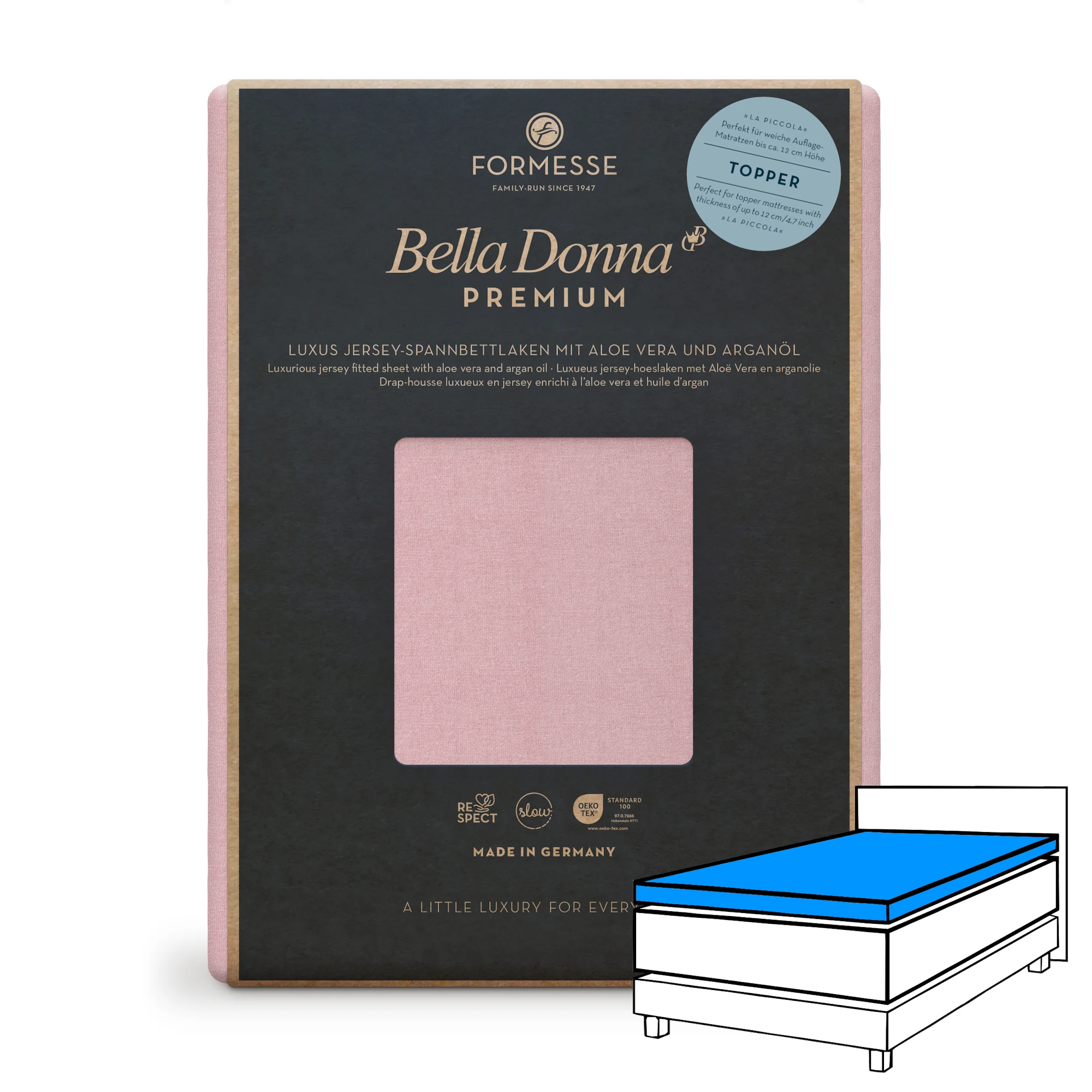Bella Donna PREMIUM LA PICCOLA Spannbettlaken Jersey Altrosé