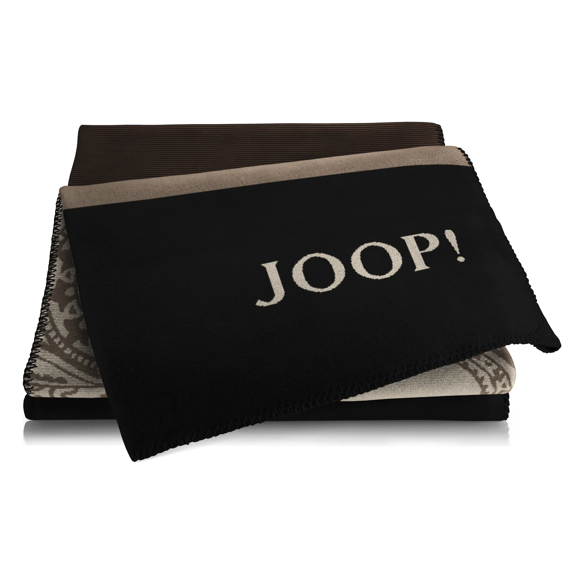 JOOP! Throw PAISLEY STRIPES Black