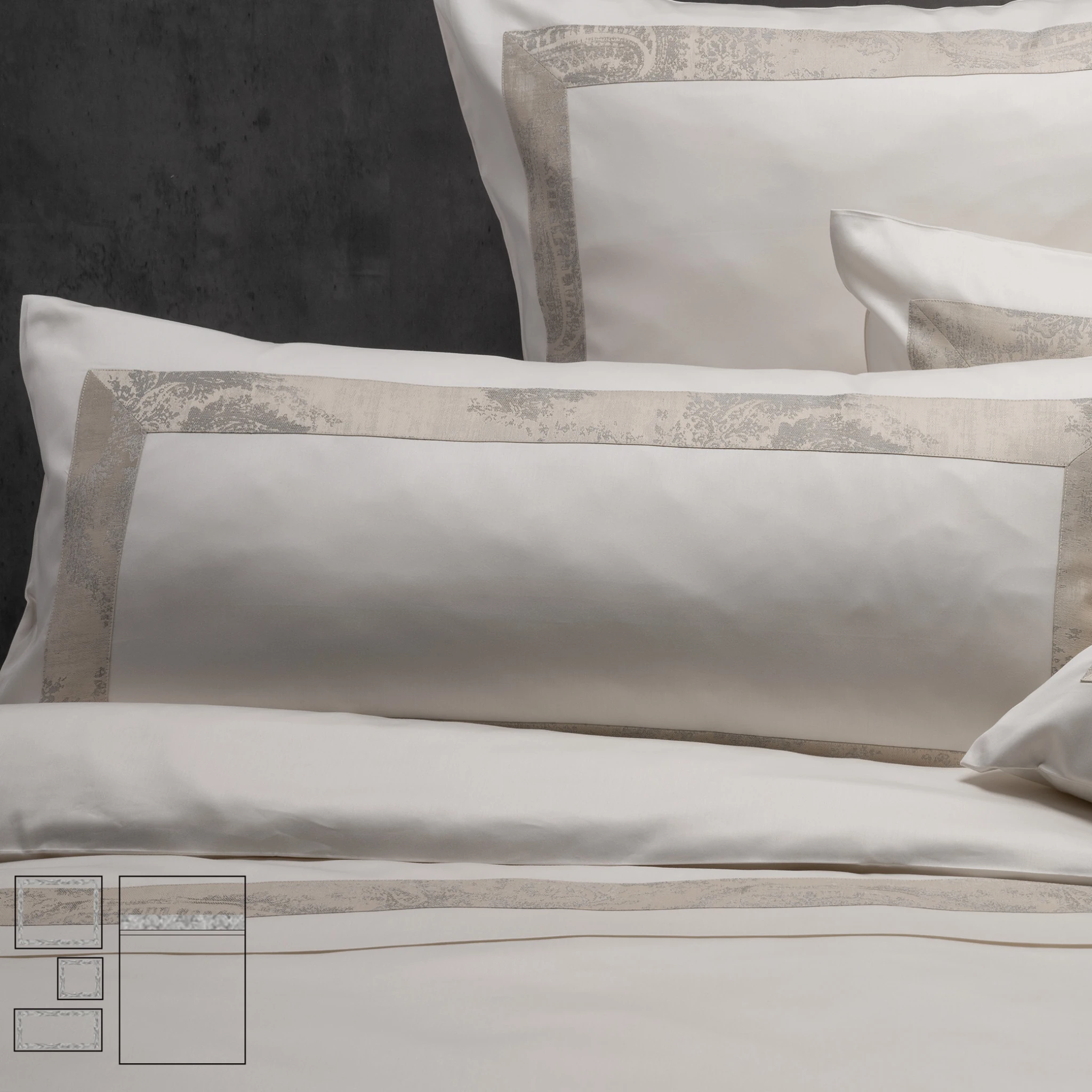 Graser Bettwäsche POSITANO Satin Kiesel-Elfenbein