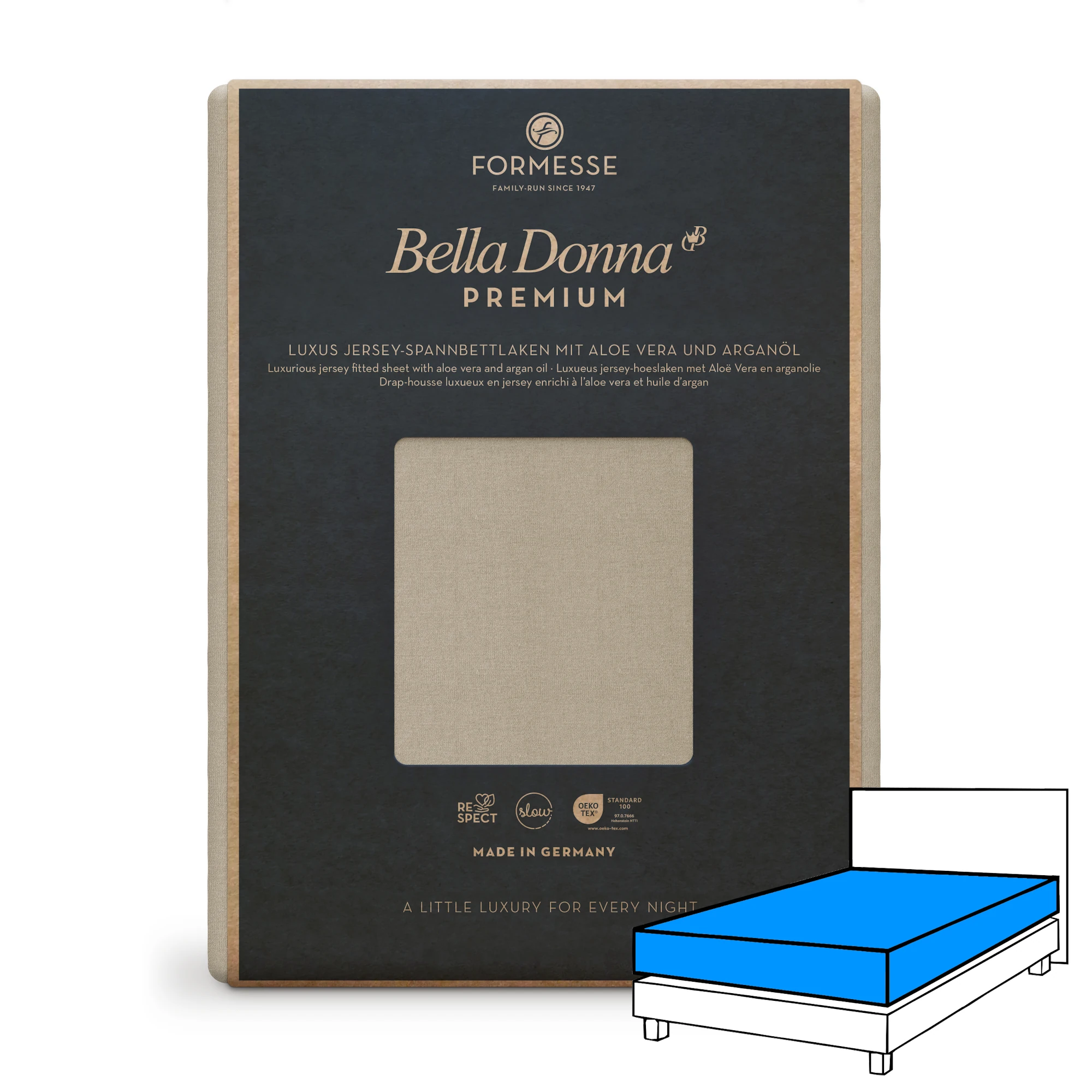 BELLA DONNA PREMIUM Spannbettlaken Jersey Champignon 1