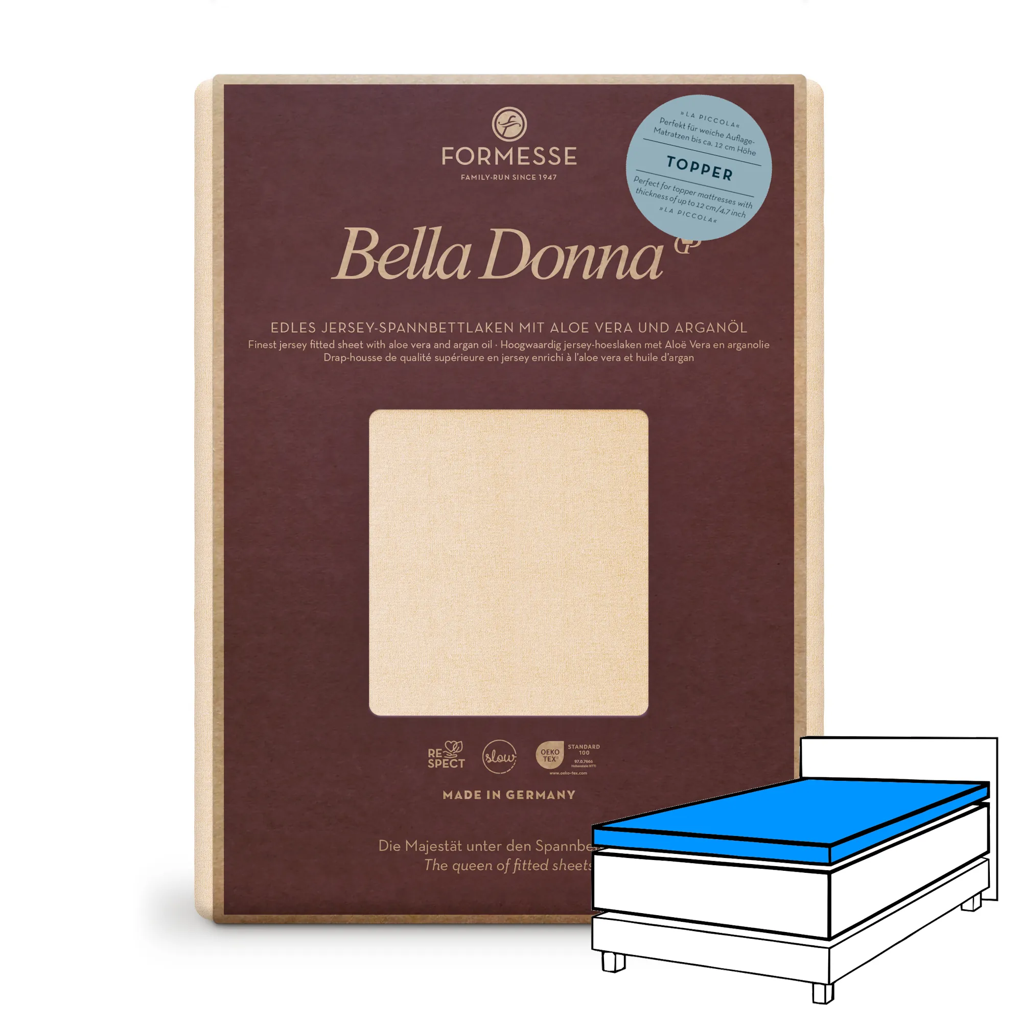 Bella Donna LA PICCOLA Topper Spannbettlaken Jersey Puder
