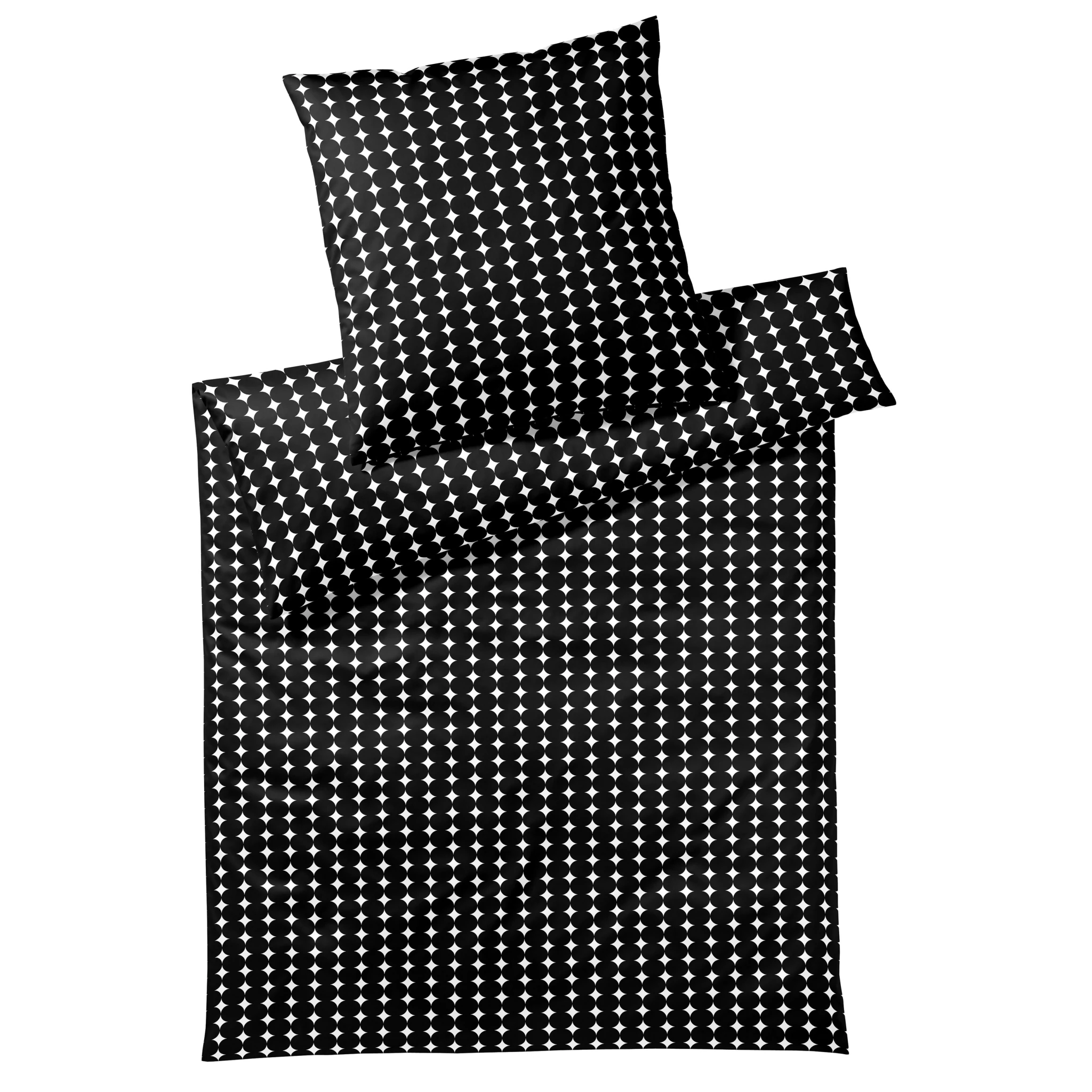 elegante Bettwäsche BUBBLES Satin Schwarz-Weiß