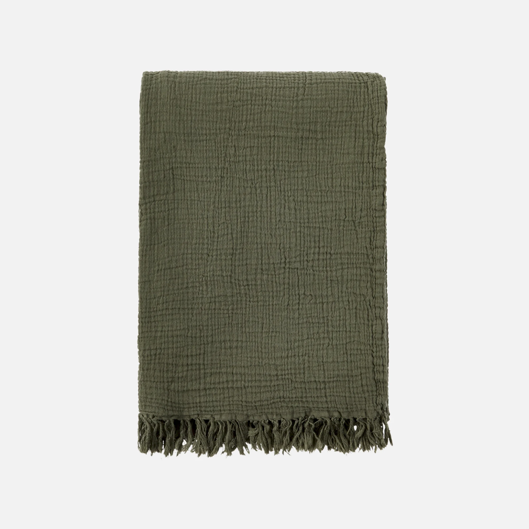 Eskimo Wohndecke NIZZA Musselin Oliv Produkt Eskimo Wohndecke NIZZA Musselin Oliv