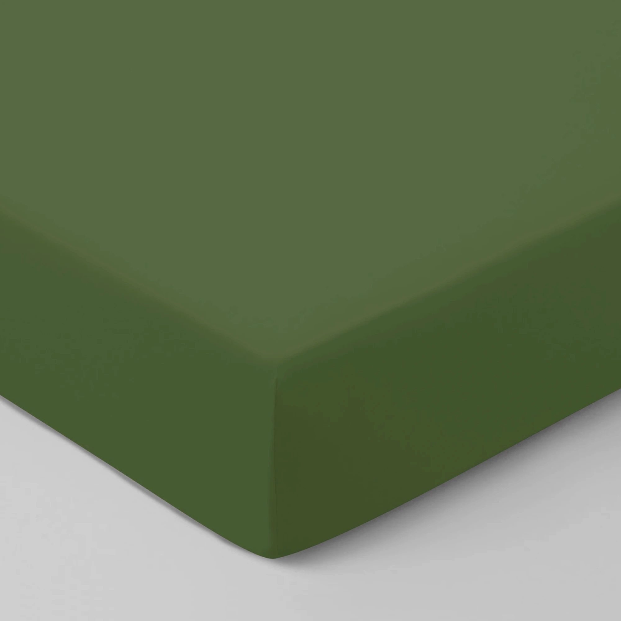 Graser Spannbettlaken SATIN UNI Waldgrün