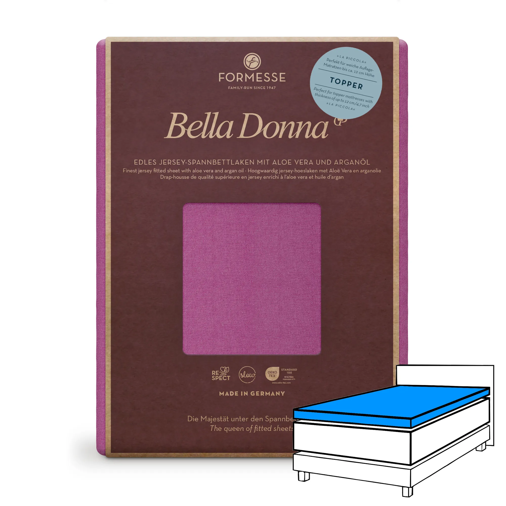 Bella Donna LA PICCOLA Topper Spannbettlaken Jersey Fuchsia