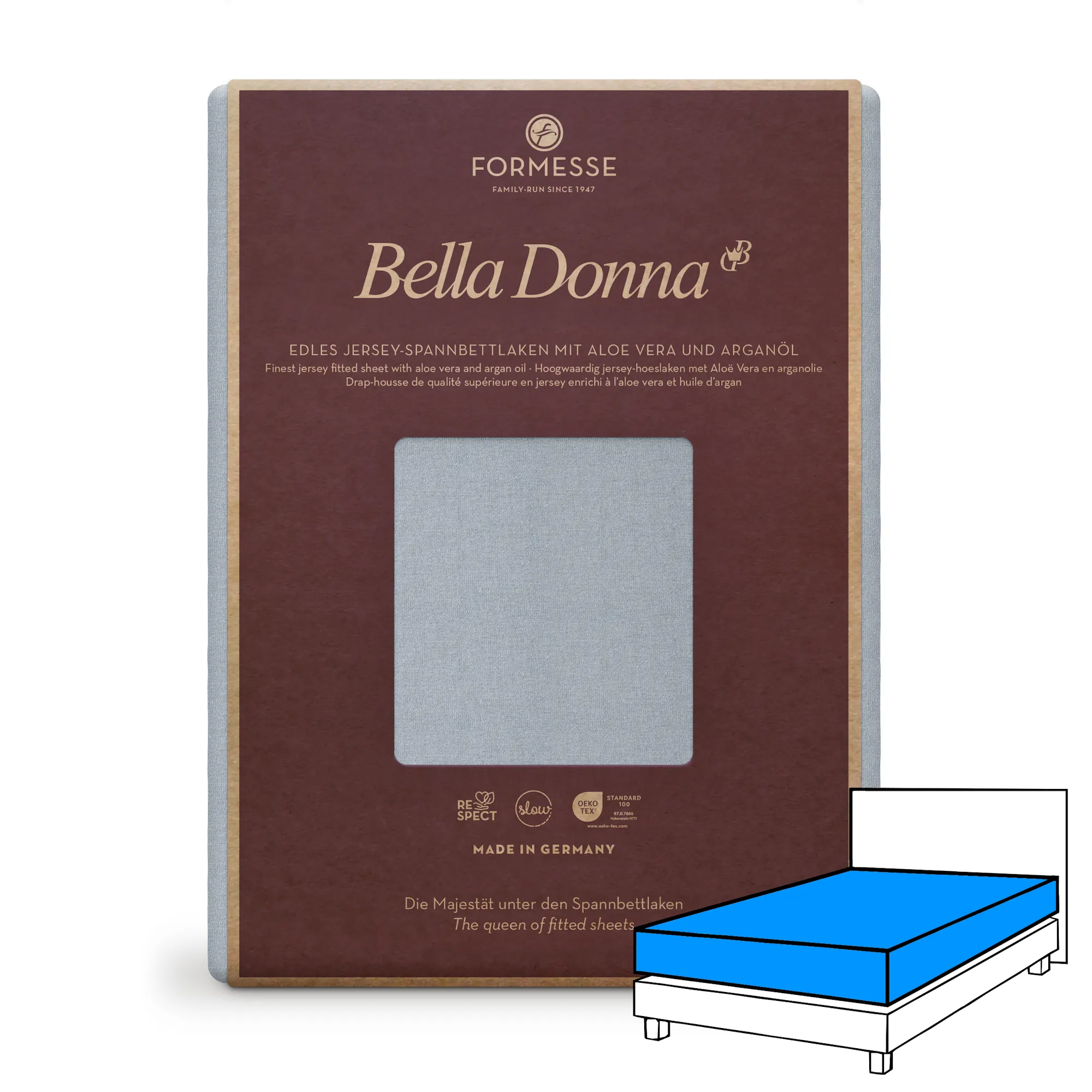 BELLA DONNA Spannbettlaken Jersey Hellgrau Produktbild 1 BELLA DONNA Spannbettlaken Jersey Hellgrau 1