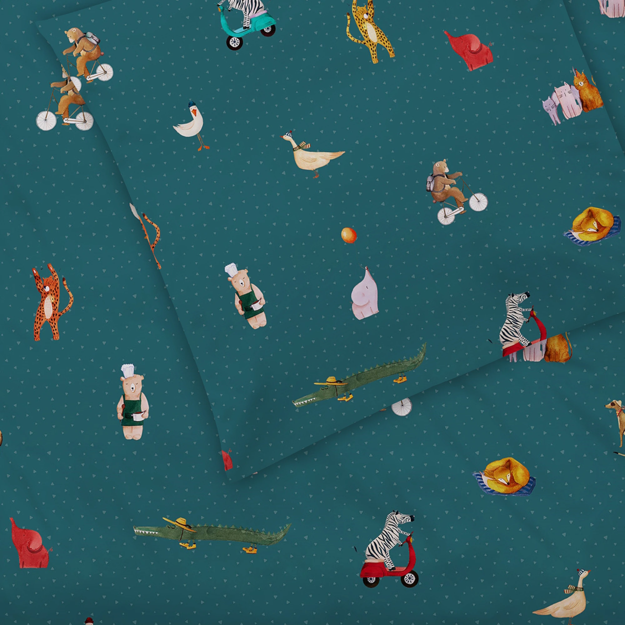 Schlossberg Bettwäsche PARTY LEO Satin Noblesse Petrol