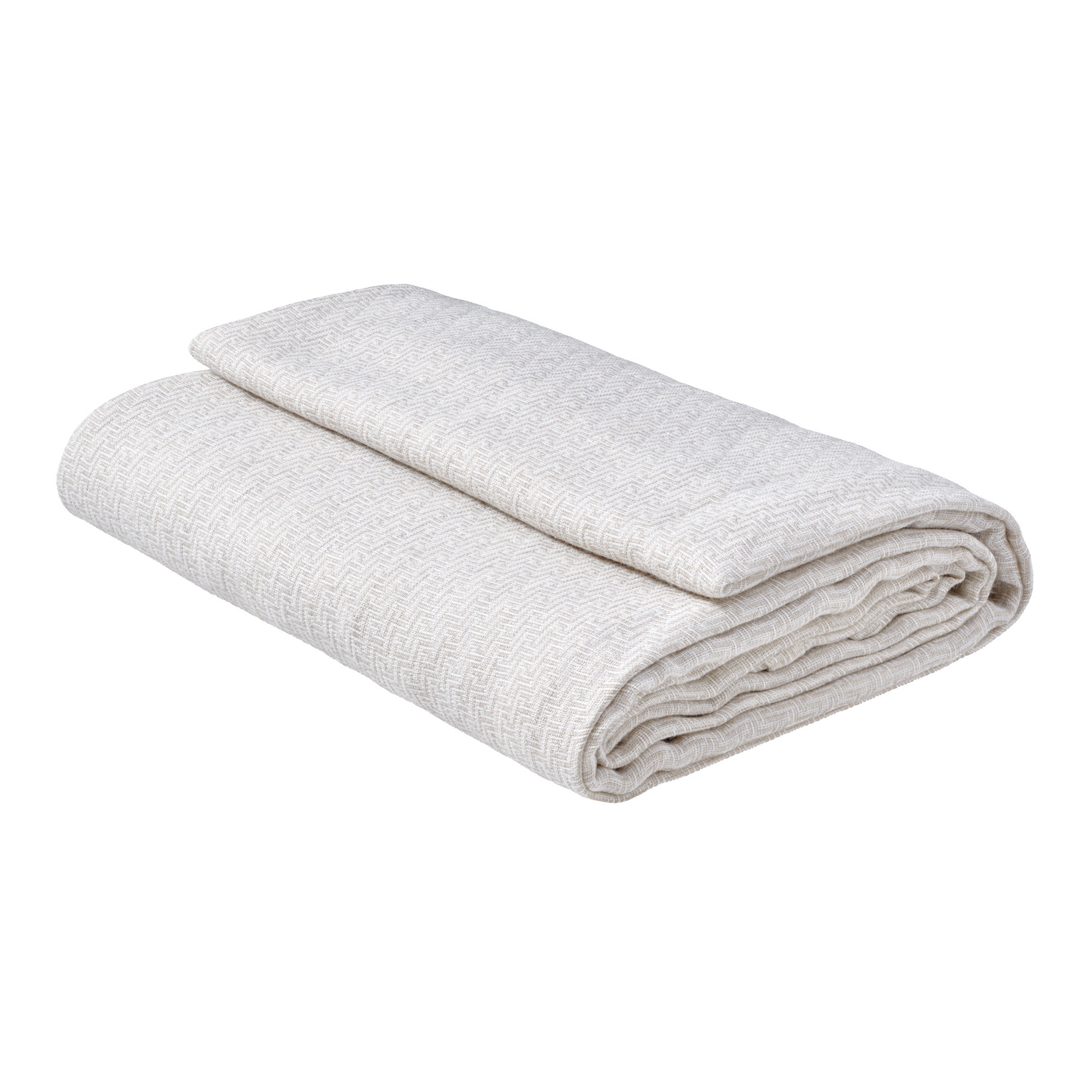 Fischbacher 1819 Tagesdecke LABYRINTH Wolle Beige