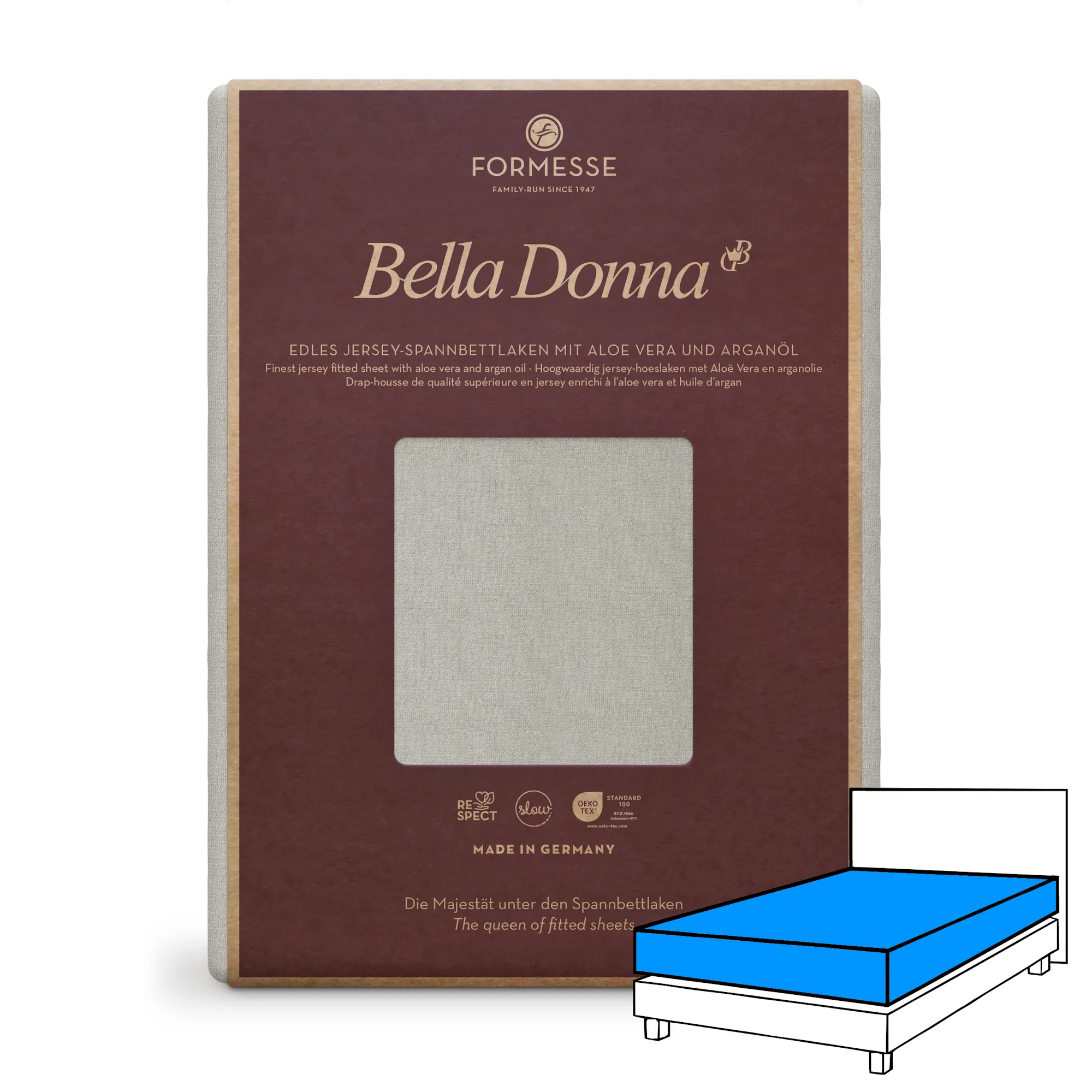 BELLA DONNA Spannbettlaken Jersey Grau Produktbild 1 BELLA DONNA Spannbettlaken Jersey Grau 1