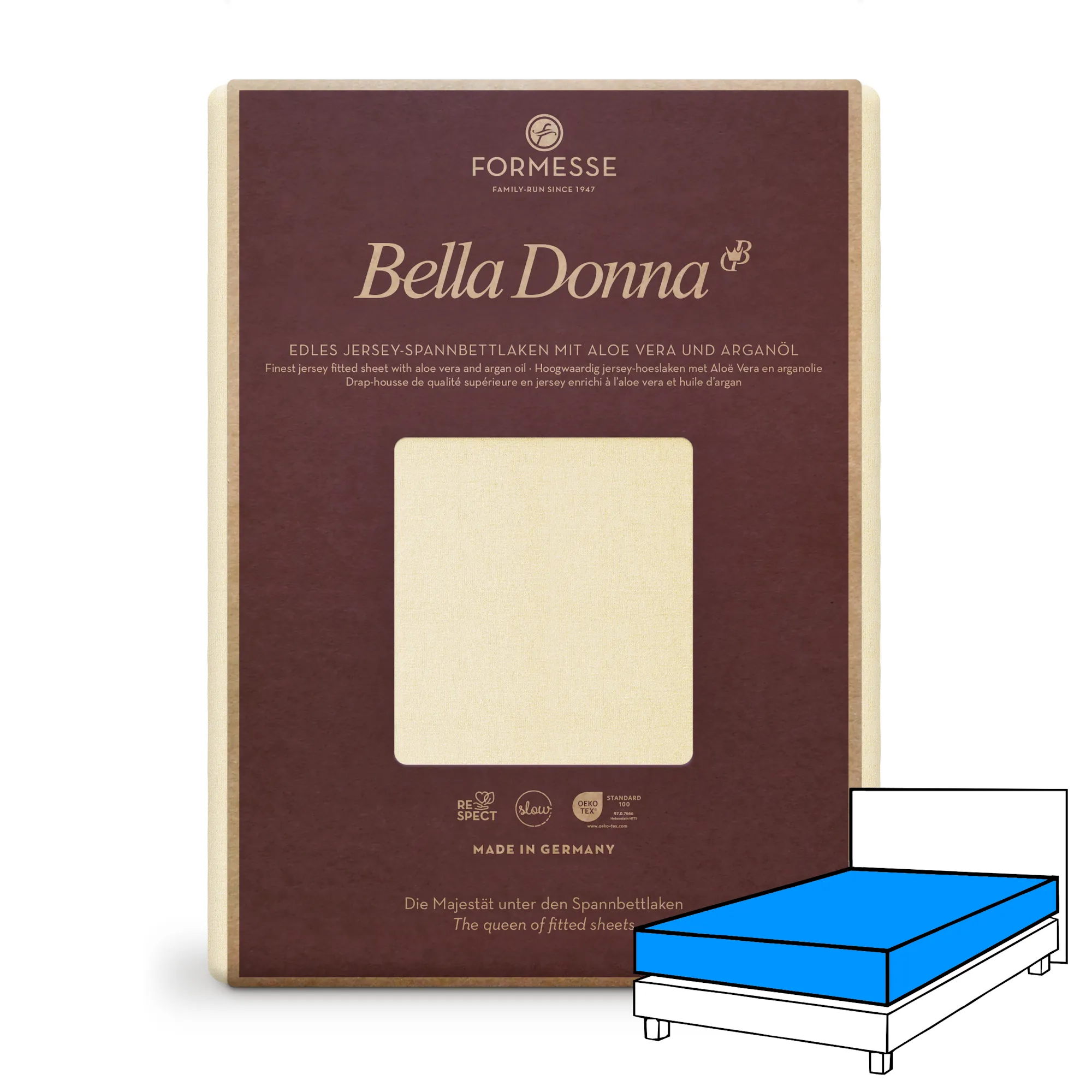 BELLA DONNA Spannbettlaken Jersey Natur Produktbild 1 BELLA DONNA Spannbettlaken Jersey Natur 1
