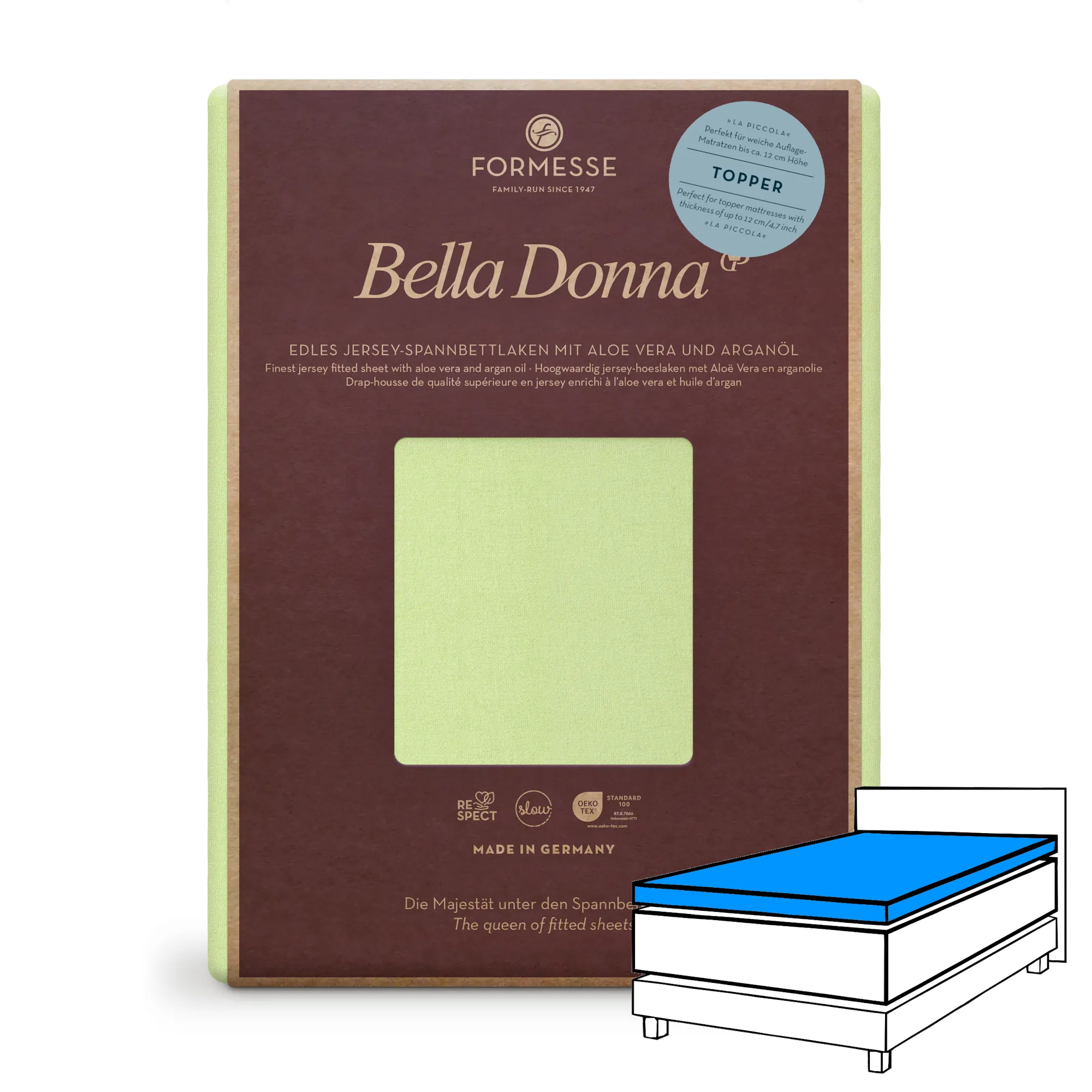 Bella Donna LA PICCOLA Topper Spannbettlaken Jersey Limette