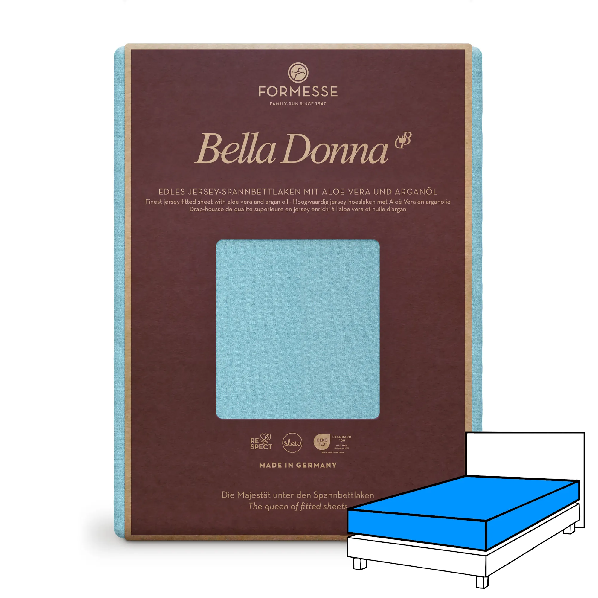 BELLA DONNA Spannbettlaken Jersey Helltürkis Produktbild 1 BELLA DONNA Spannbettlaken Jersey Helltürkis 1