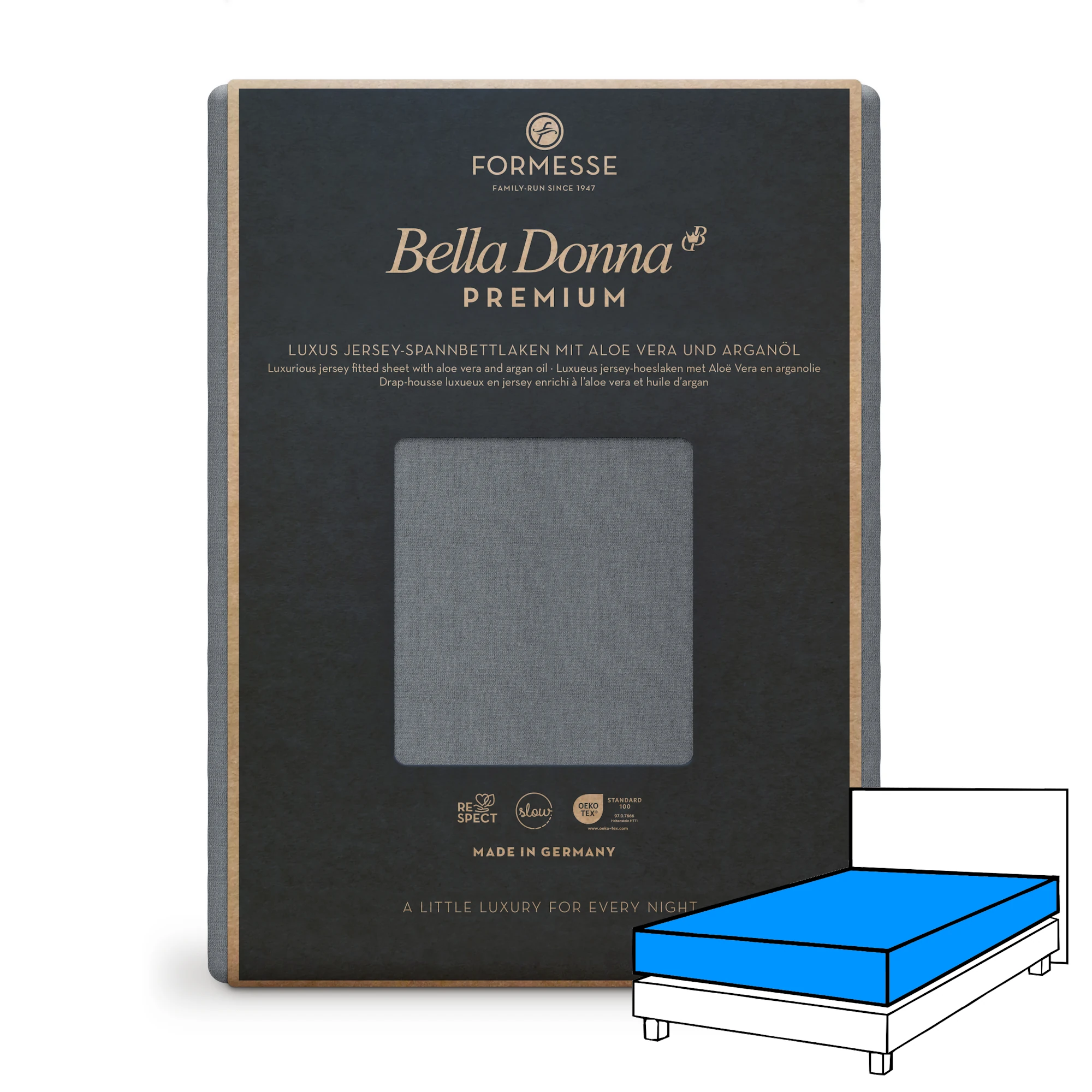 BELLA DONNA PREMIUM Spannbettlaken Jersey Hellanthrazit 1